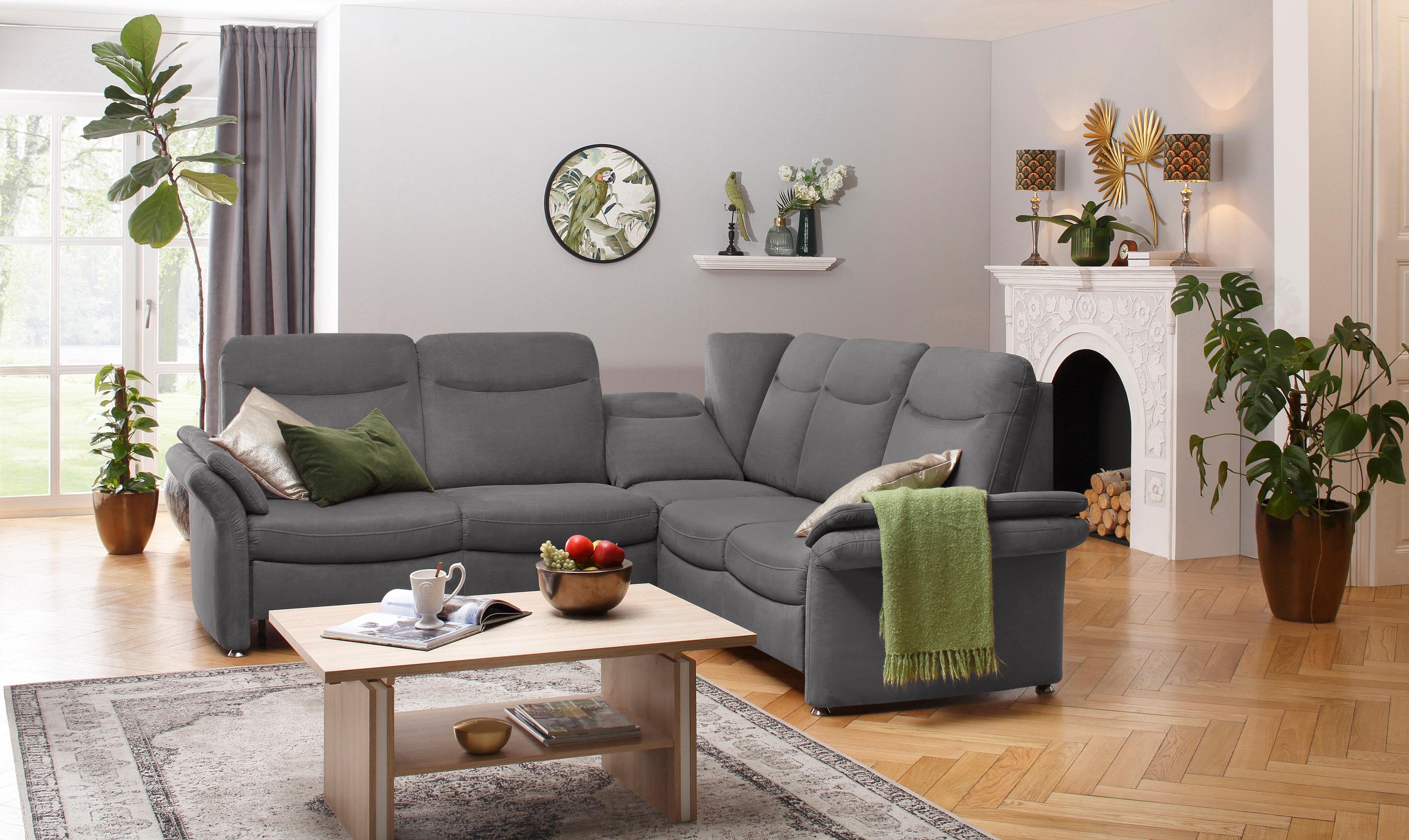 Home affaire Ecksofa "Tahoma L-Form" mit Armlehnfunktion, wahlweise Bettfun günstig online kaufen