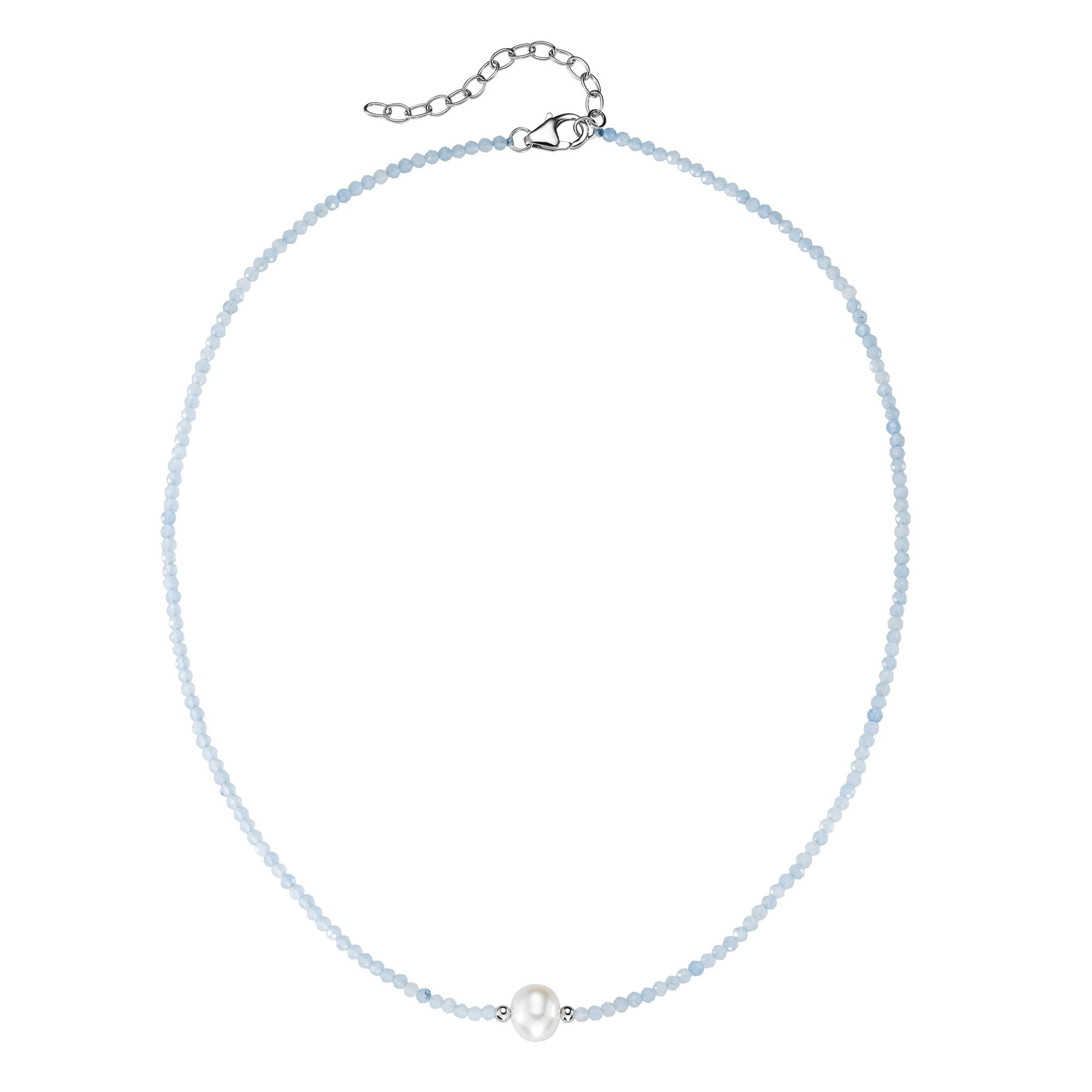 Smart Jewel Collier mit Stein-Kugeln + Muschelkern-Perle, Silber 925 günstig online kaufen