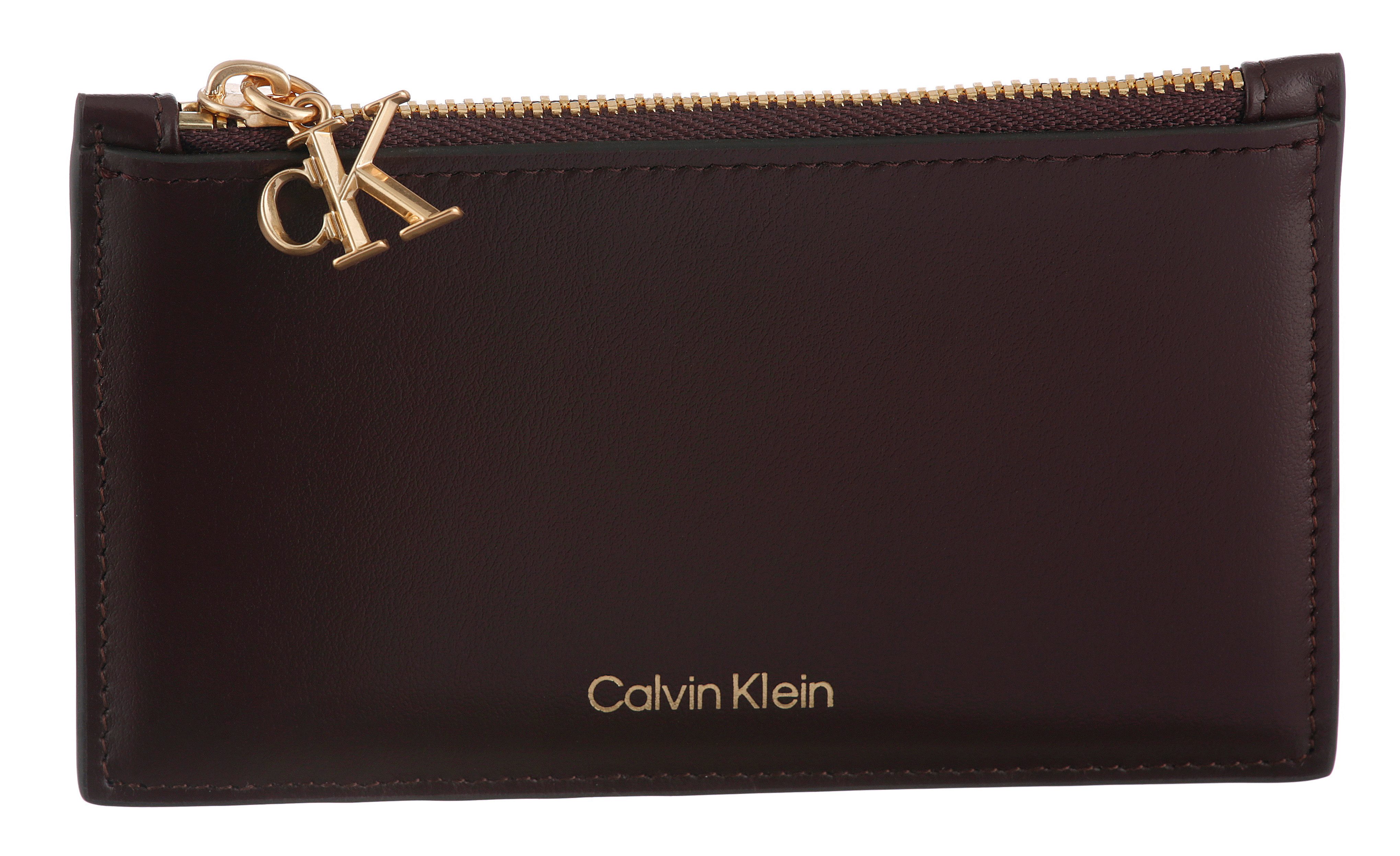 Calvin Klein Kartenetui CK PULLER 6CC ZIP CARDCASE, Kreditkartenetui mit CK-Anhänger