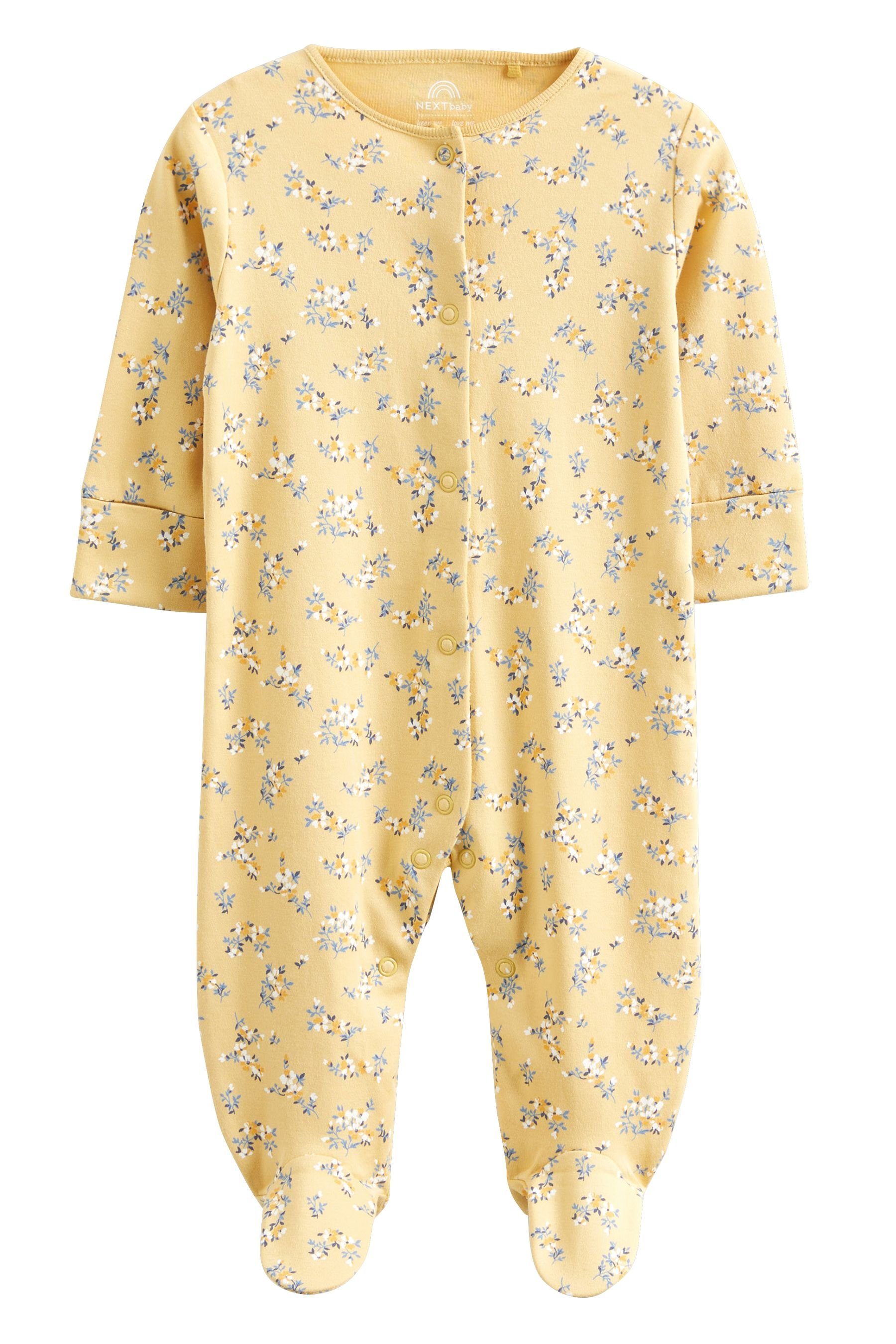 Schlafoverall Ochre aus Baumwolle Yellow (5-tlg) Next 5er-Pack Babyschlafanzüge
