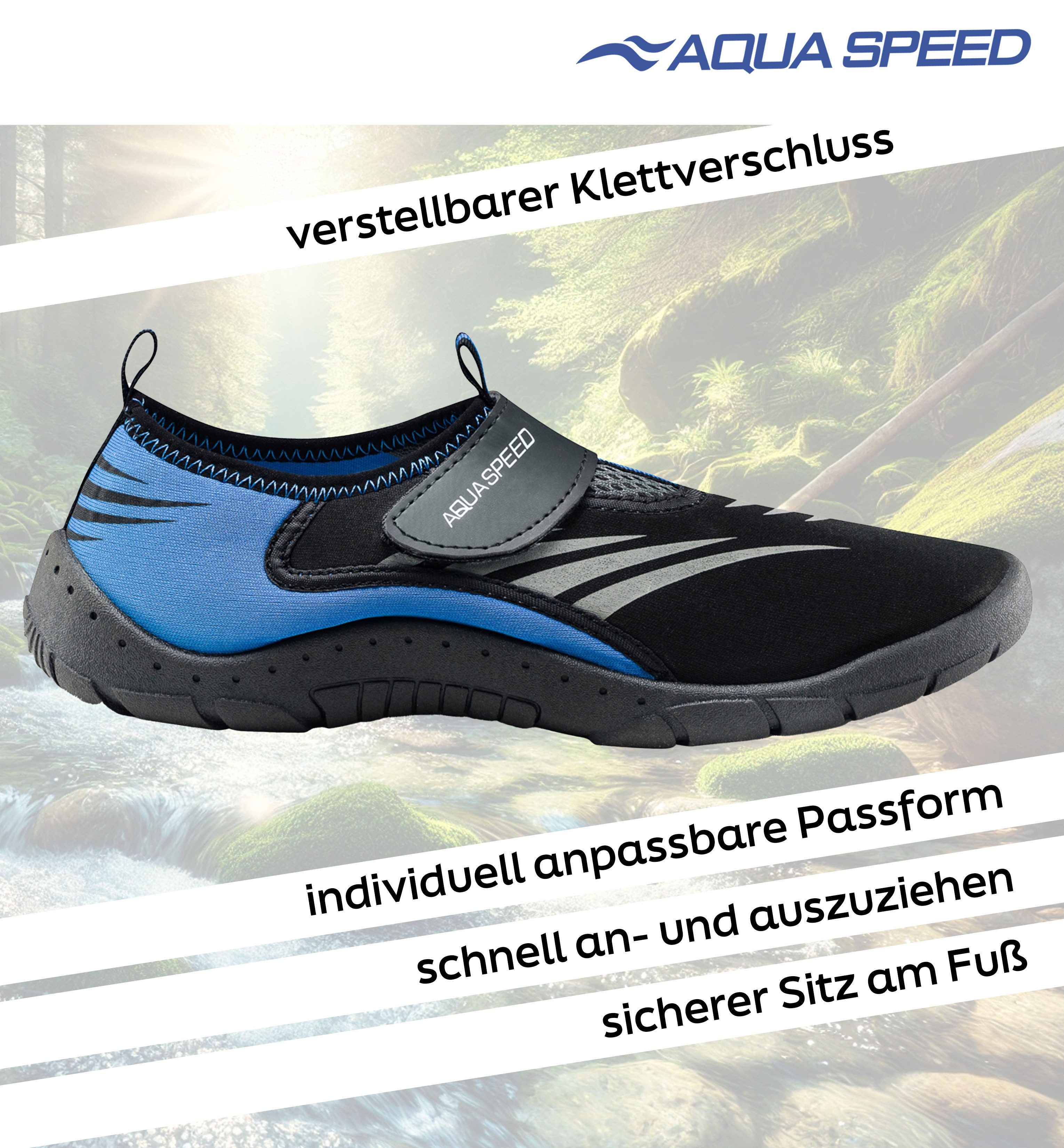 Aqua Speed Outdoor-Badeschuhe Herren Gr. 44 – mit starker Grip-Sohle Wasserschuh (Wellness-geeignet & leicht zu reinigen – top für Sauna) Hygienisch & waschbar  – Bild 4 von 5