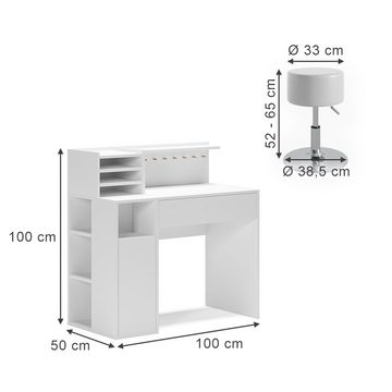 Vicco Schreibtisch Basteltischset Weiß mit Hocker