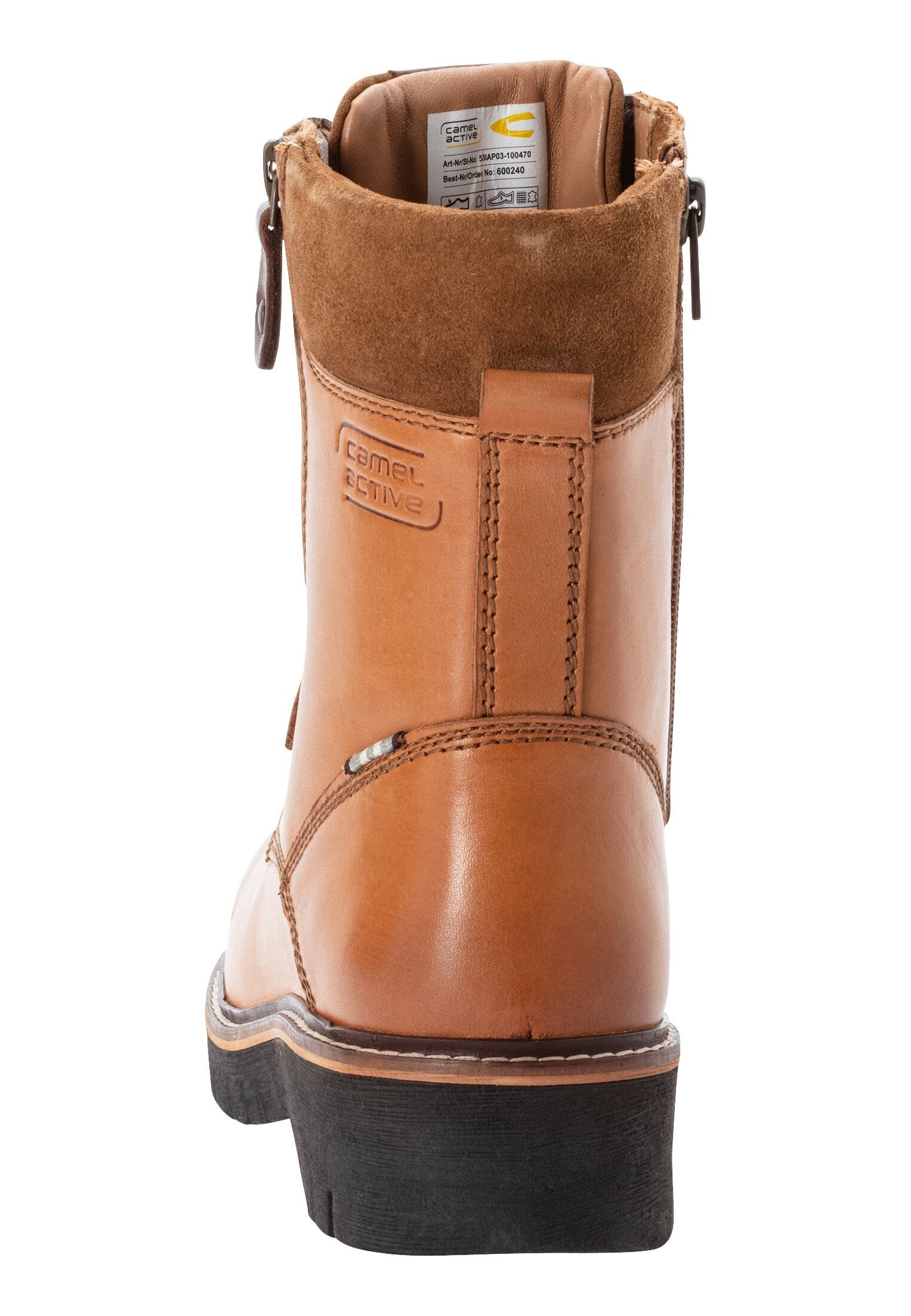 camel active Boot aus echtem Leder Schnürschuh