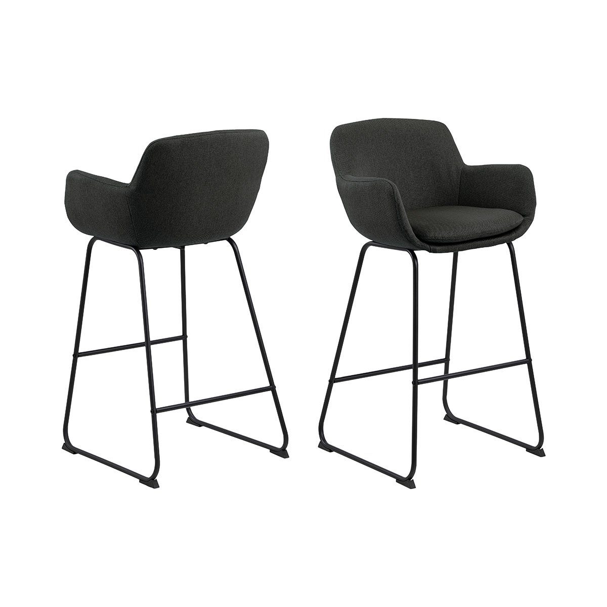 Barhocker 2er Set Lira Barhocker in dunkelgrau und schwarz p