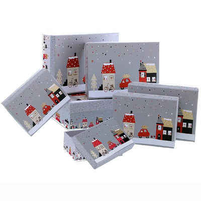 Annastore Geschenkbox 7-tlg. Set Geschenkkarton für Weihnachten - Geschenkboxen, Pappschachteln, Geschenkschachteln