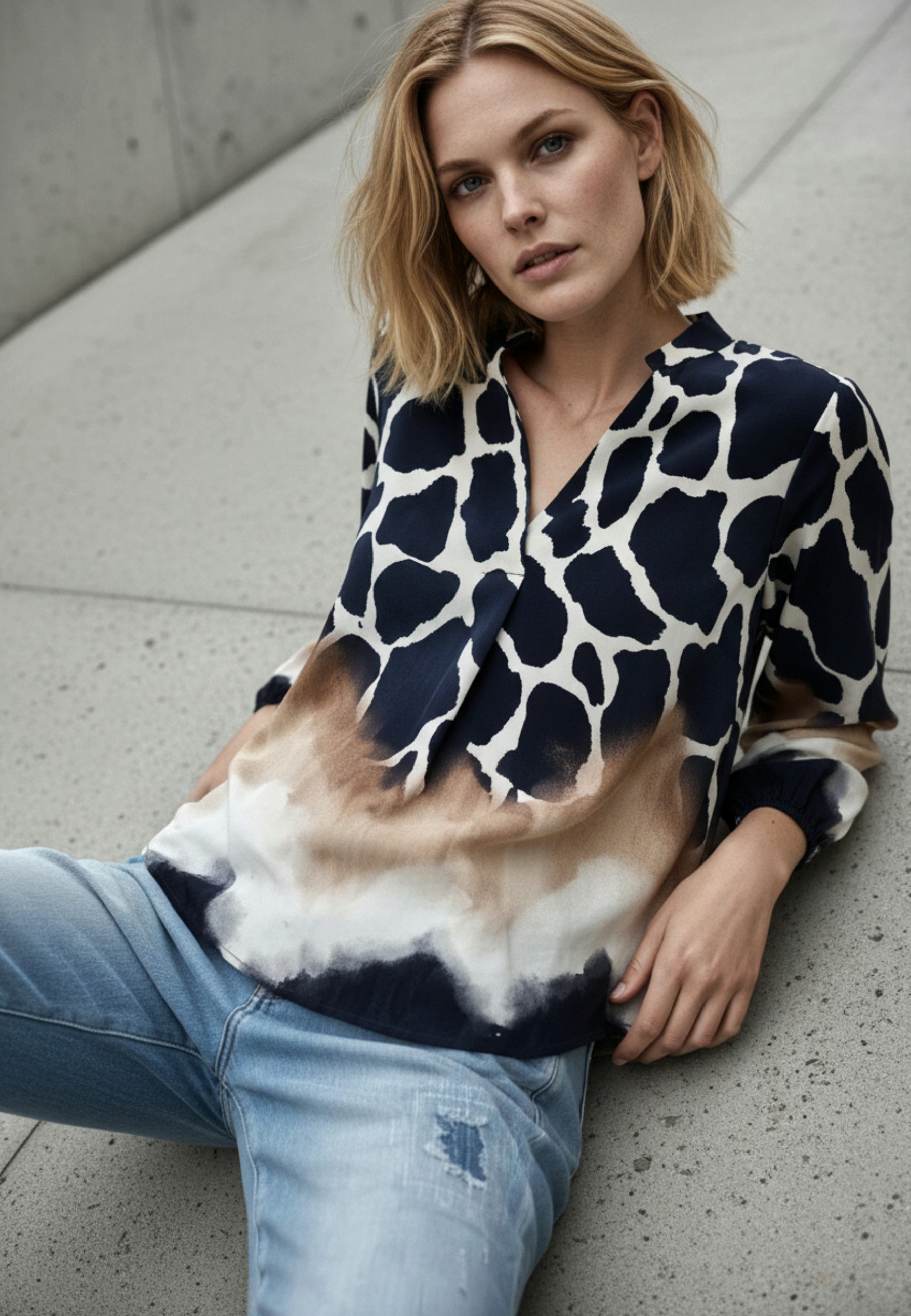 Andijamo-Fashion Schlupfbluse SOFT REBEL Locker fallende Silhouette