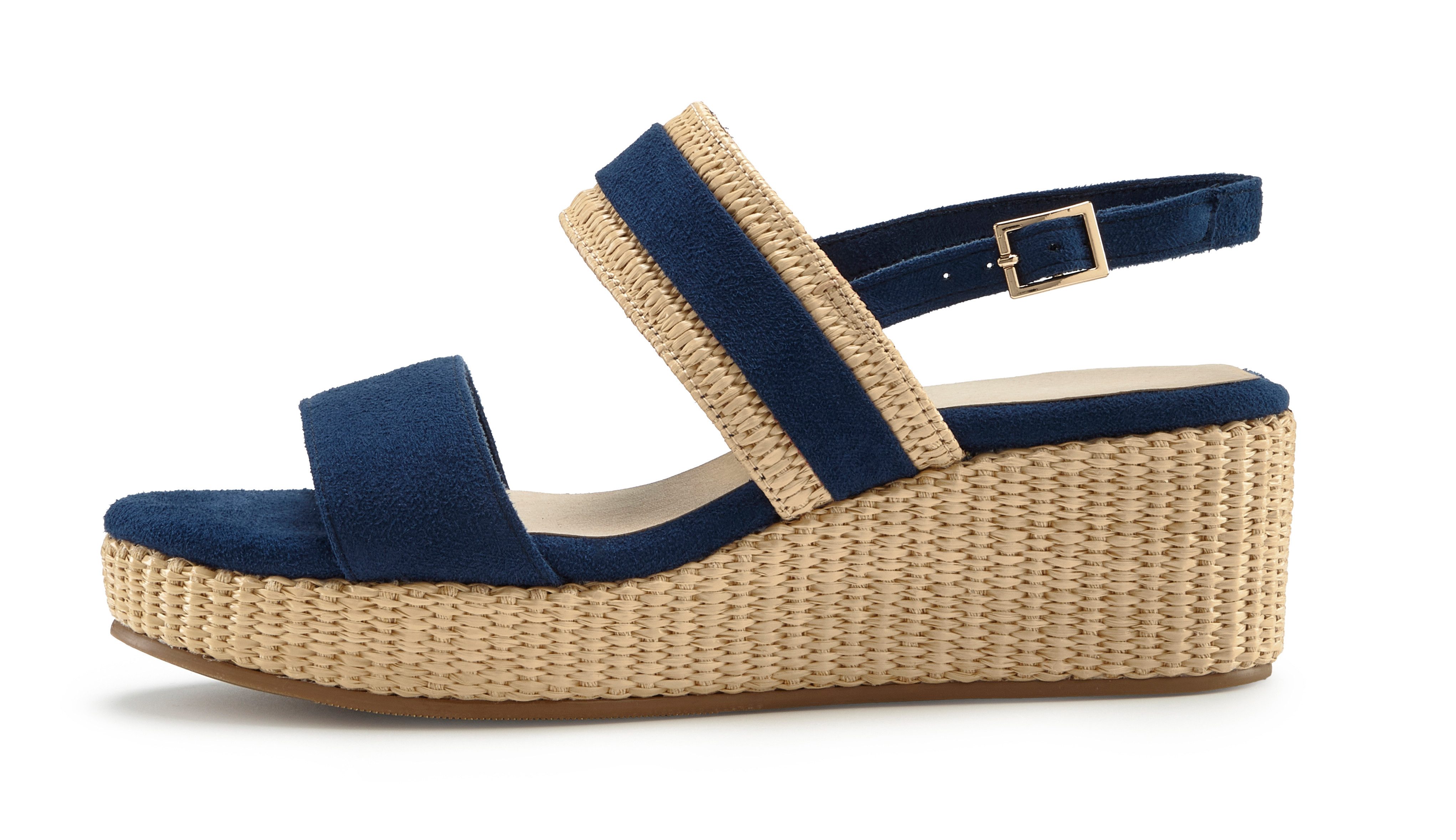 Beachtime by Lascana Sommerschuh, Sandale, offener Schuh, Keilsandalette, Sandalette NEU mit Keilabsatz VEGAN