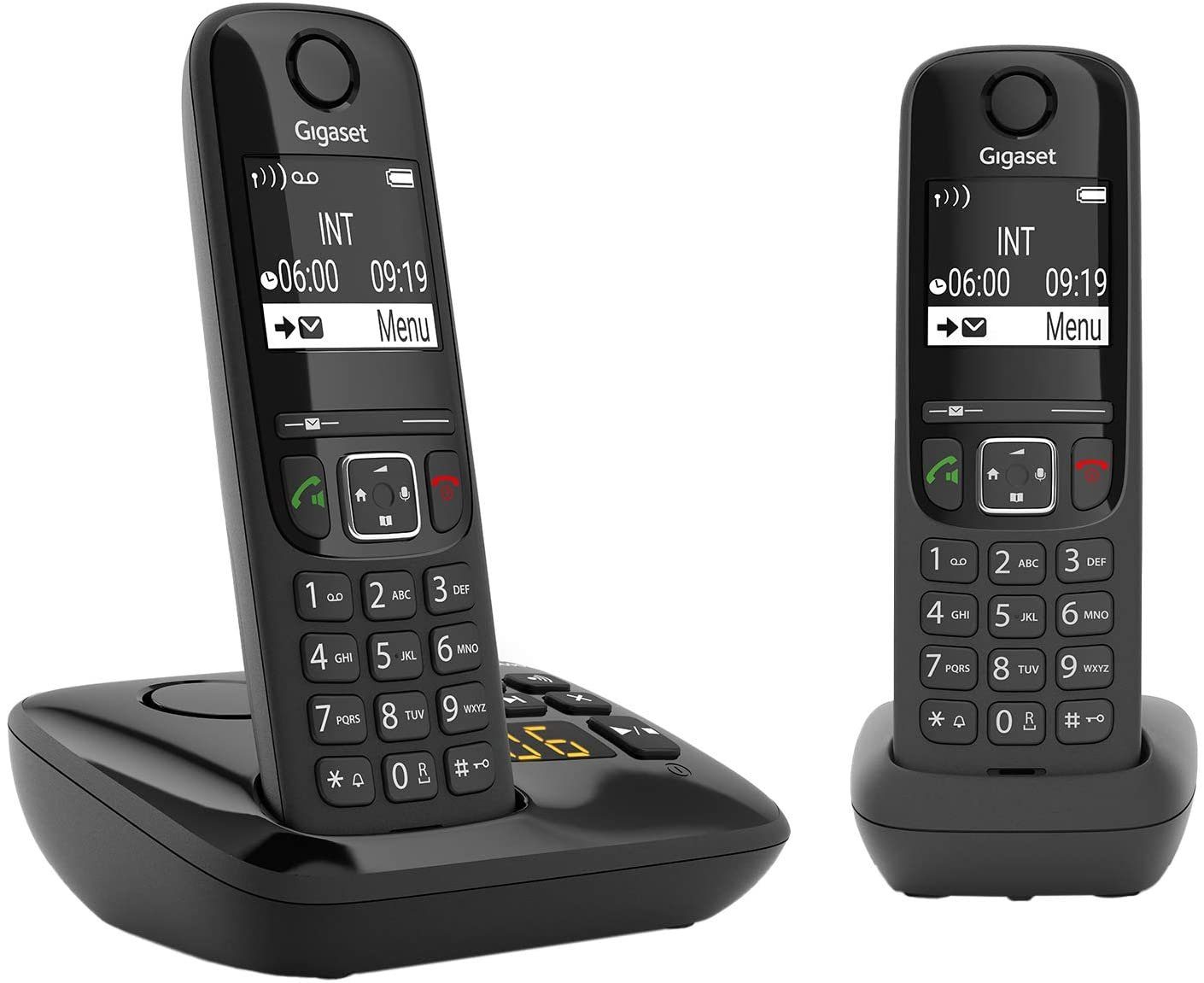 Gigaset Gigaset AS690A Duo Anrufbeantworter mit Dect) 2 & - & DECT-Telefon mit Telefone (Mobilteile: 2, Eco Schnurloses Freisprechen Anrufbeantworter Schnurlose