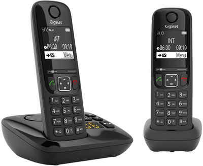 Gigaset Gigaset AS690A Duo - 2 Schnurlose Telefone mit Anrufbeantworter Schnurloses DECT-Telefon (Mobilteile: 2, mit Anrufbeantworter & Freisprechen & Eco Dect)