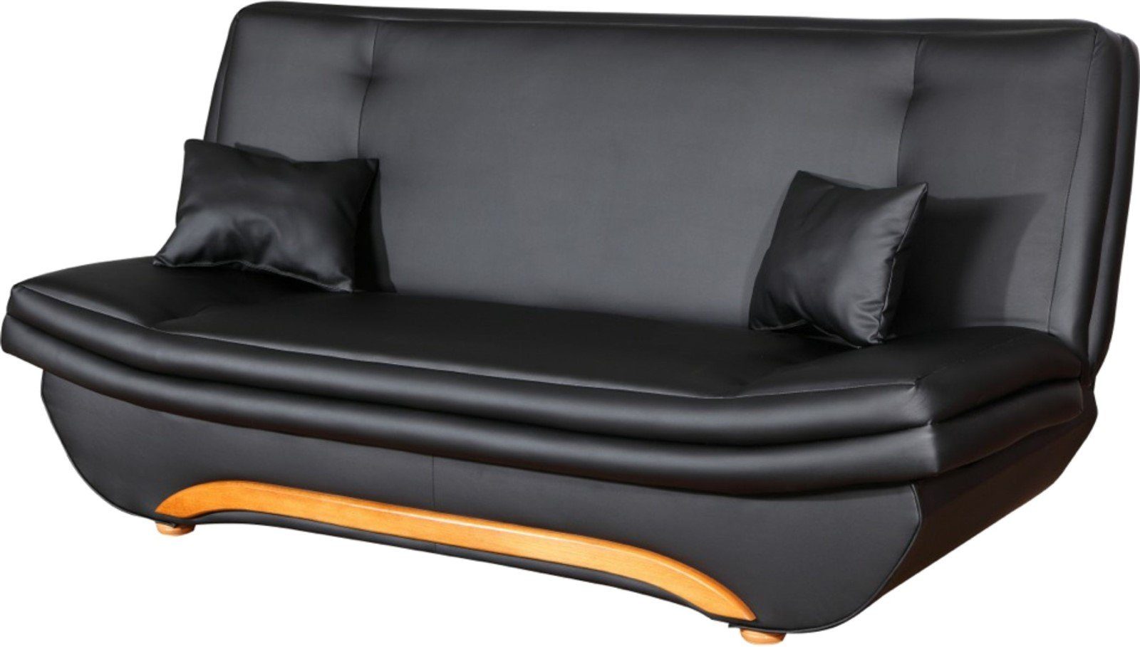 Fun Möbel Schlafsofa Schlaffunktion Schlafsofa 1 Kunstleder, Schwarz GIANA Teile, Mit