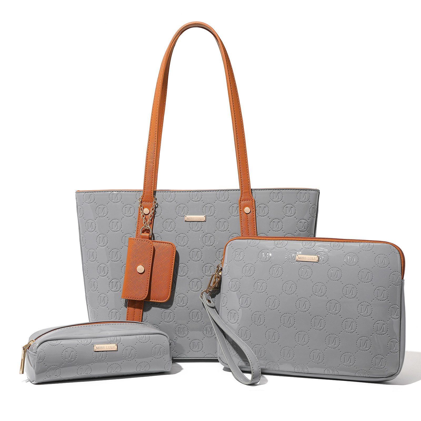 Shopper Damen Handtasche Set, mittelgroße Schultertasche 3-teiliges Set