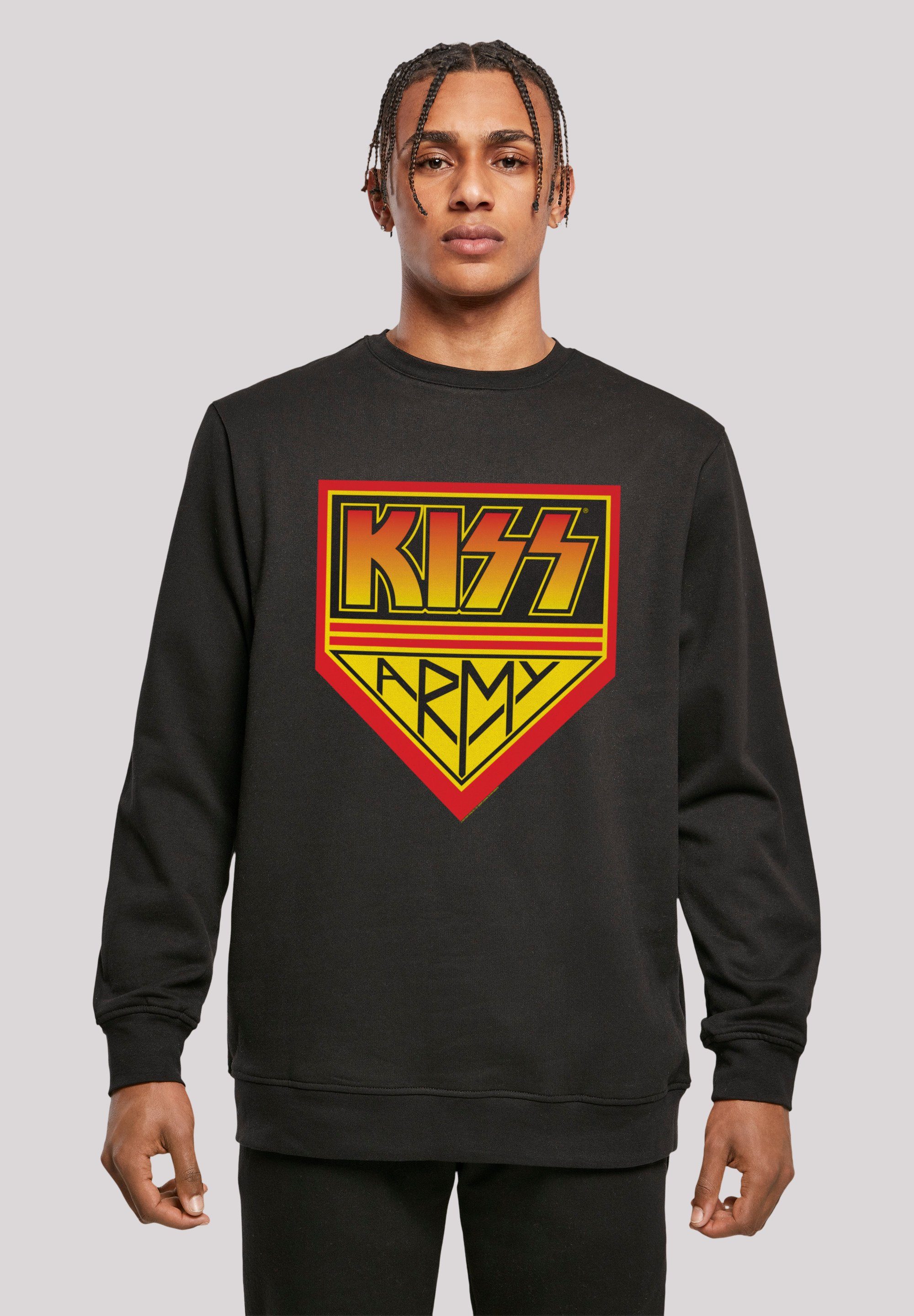 F4NT4STIC Sweatshirt Kiss Rock Band Army Logo Premium Qualität, Musik, By Rock Off schwarz