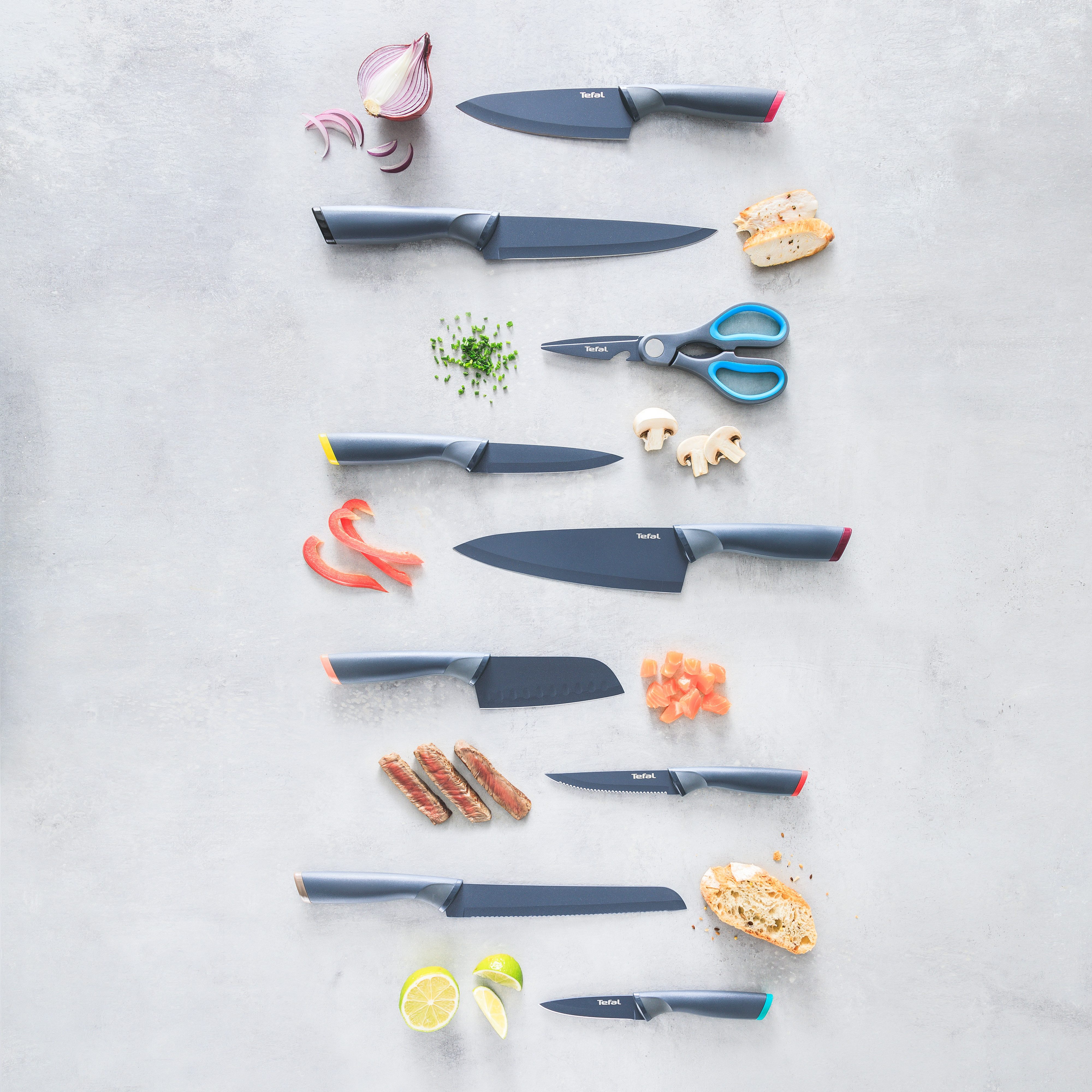 Tefal Haushaltsschere Fresh Kitchen, (1-tlg), Flaschenöffner, Nussknacker, Edelstahlklingen, Antihaftversiegelung