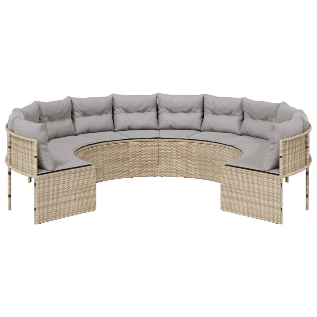 vidaXL Loungesofa Gartensofa mit Kissen Rund günstig online kaufen