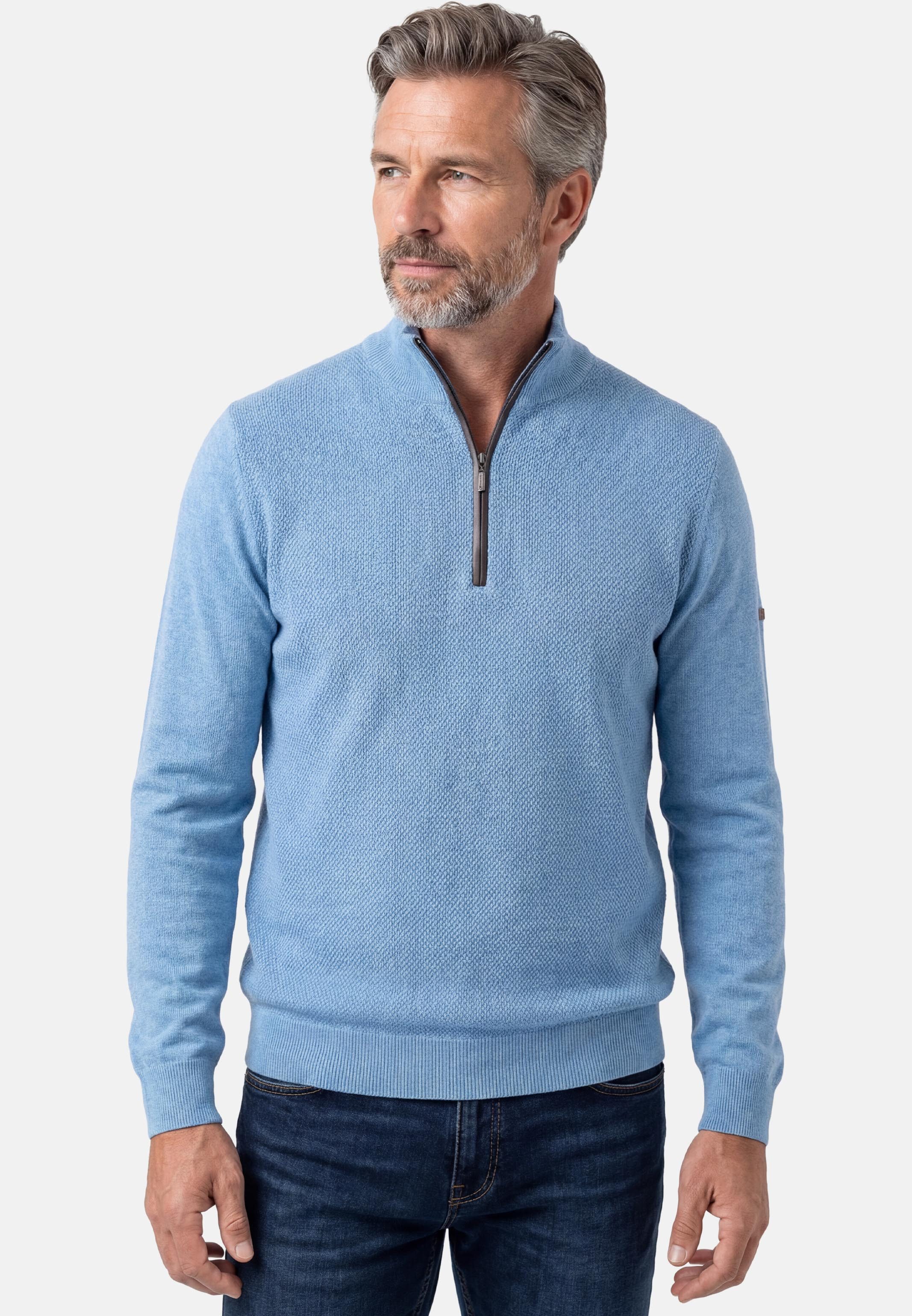 Redmond Strickpullover Basic (1-tlg) Troyer - Baumwolle - Atmungsaktiv