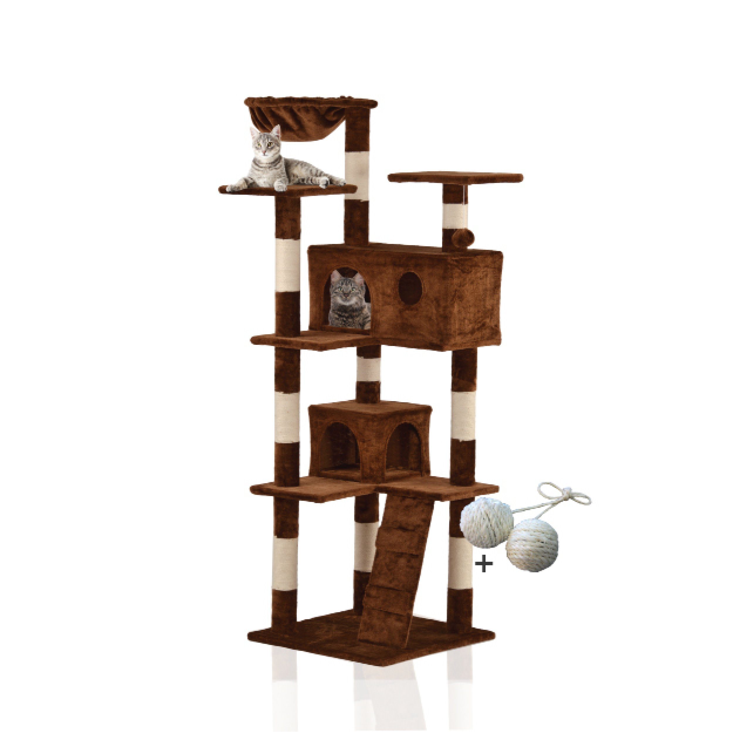 Rohrschneider Kratzbaum Kratzbaum Marley, Katzenbaum mit Katzenhöhlen und Katzenkuschelnest
