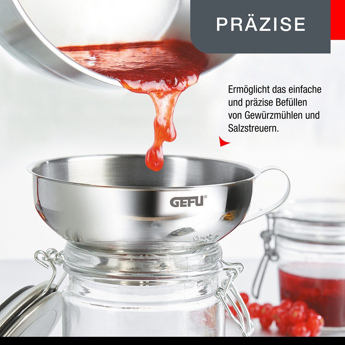 GEFU Trichter Einmachtrichter VERSARE Edelstahl Einfülltrichter