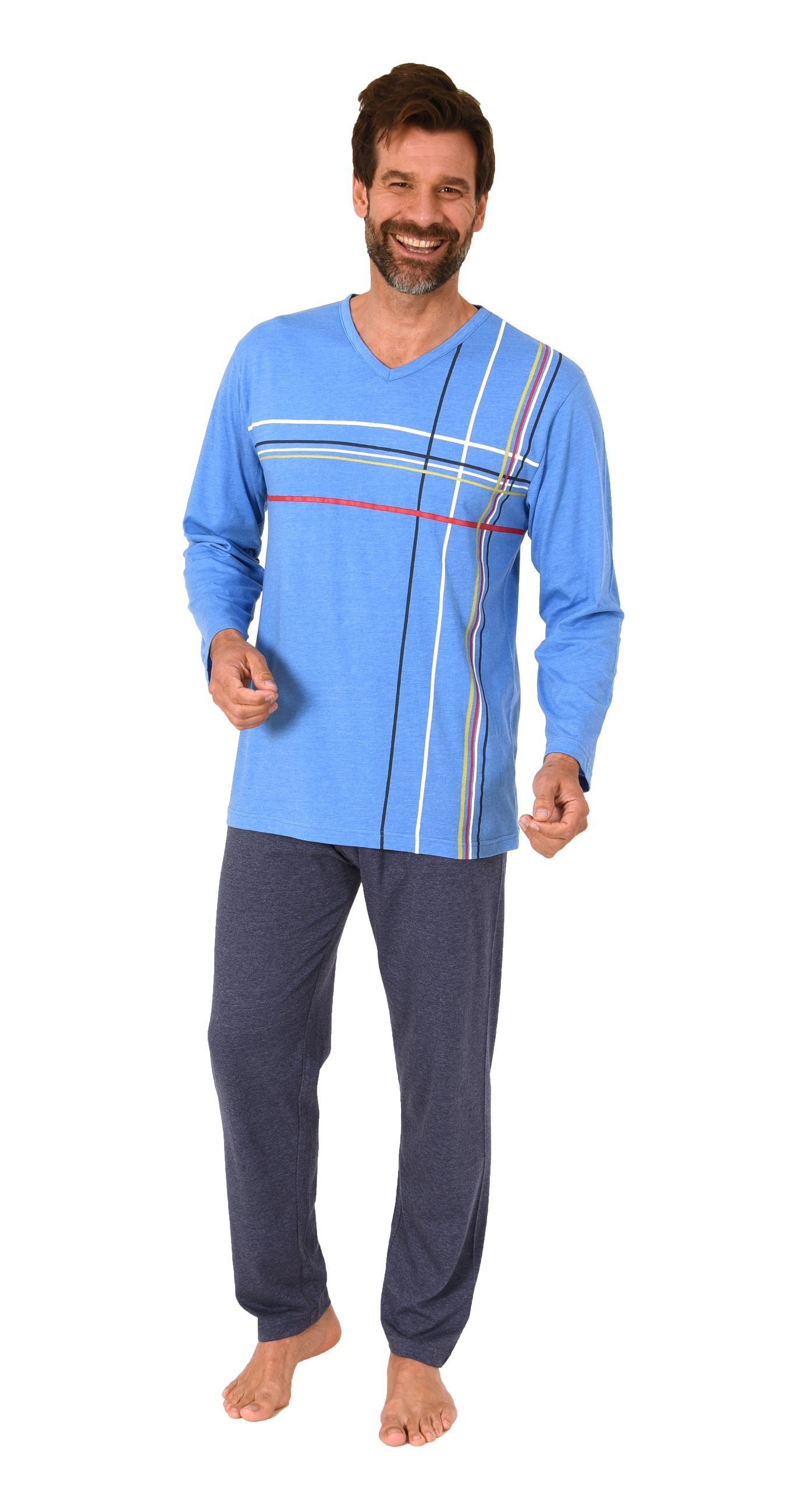 Normann Pyjama Normann Herren langarm Schlafanzug günstig online kaufen
