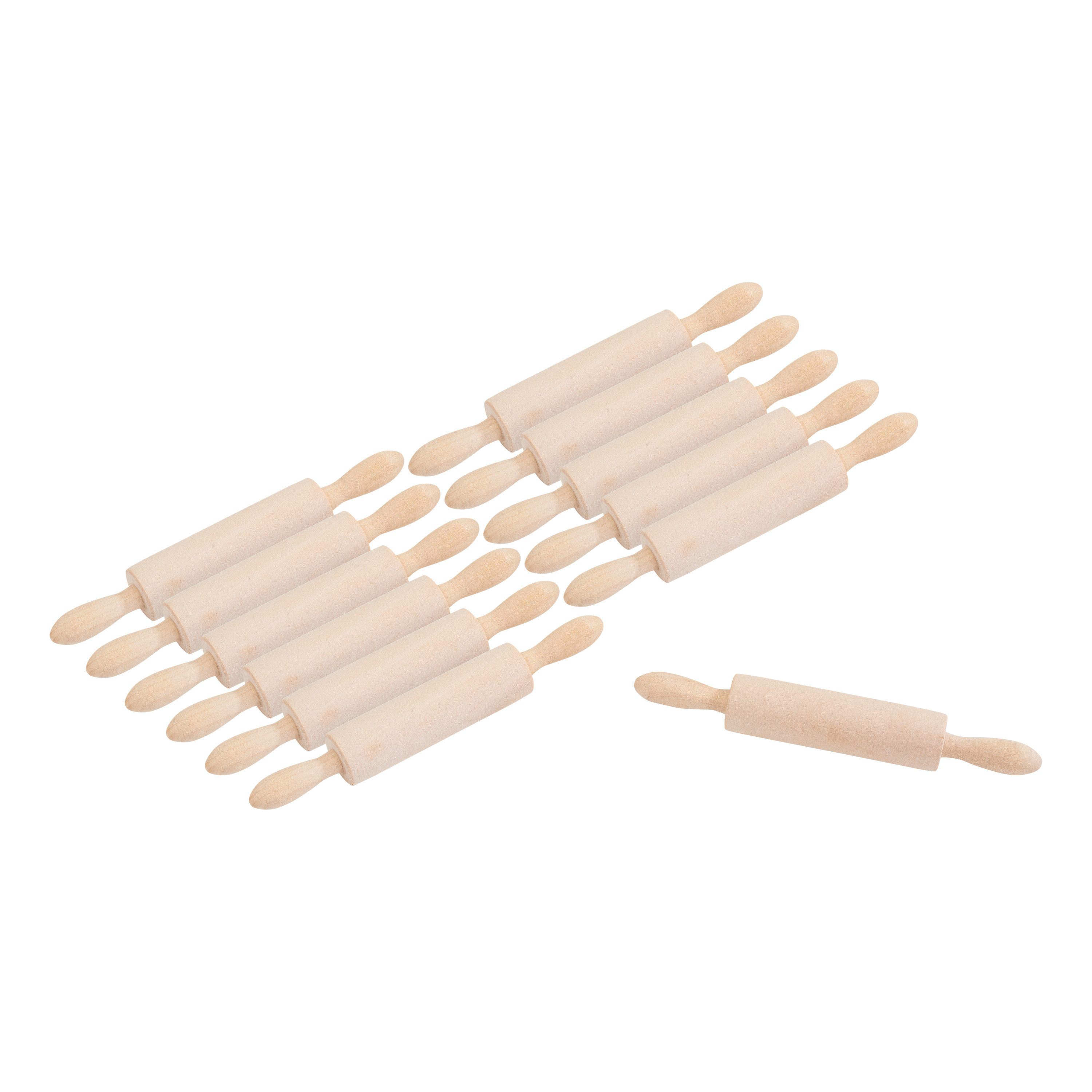 VBS XXL Kochbesteck-Set Mini-Nudelholz, L 13,5 cm, 12 Stück