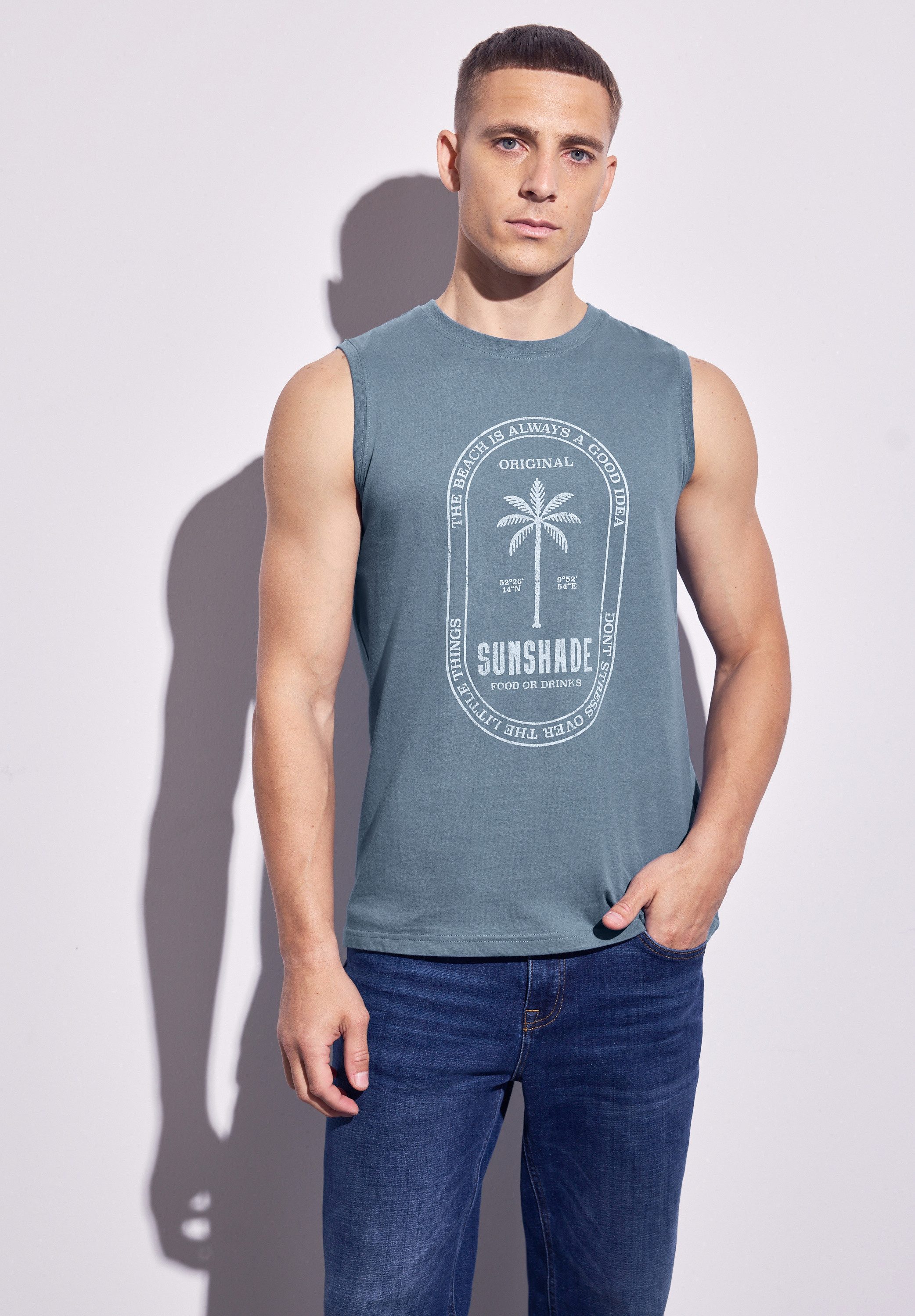 STREET ONE MEN Trägertop aus reiner Baumwolle