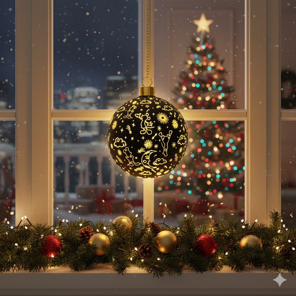 Disney LED Dekolicht Mickey Mouse Weihnachtskugel 10 cm beleuchtet Weihnachtsschmuck, LED fest integriert