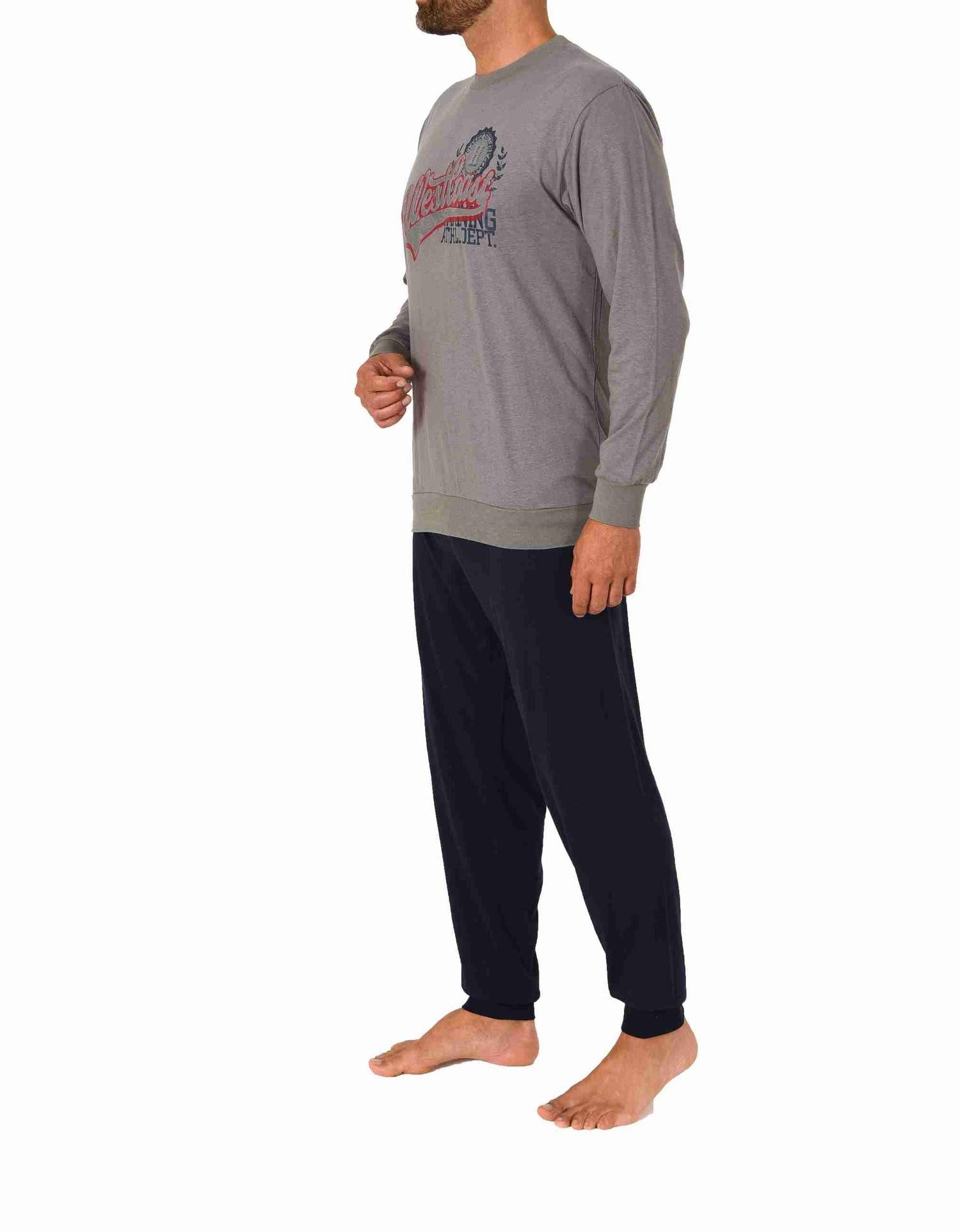 RELAX by Normann Pyjama Herren Schlafanzug langarm mit Bündchen in Optik - günstig online kaufen