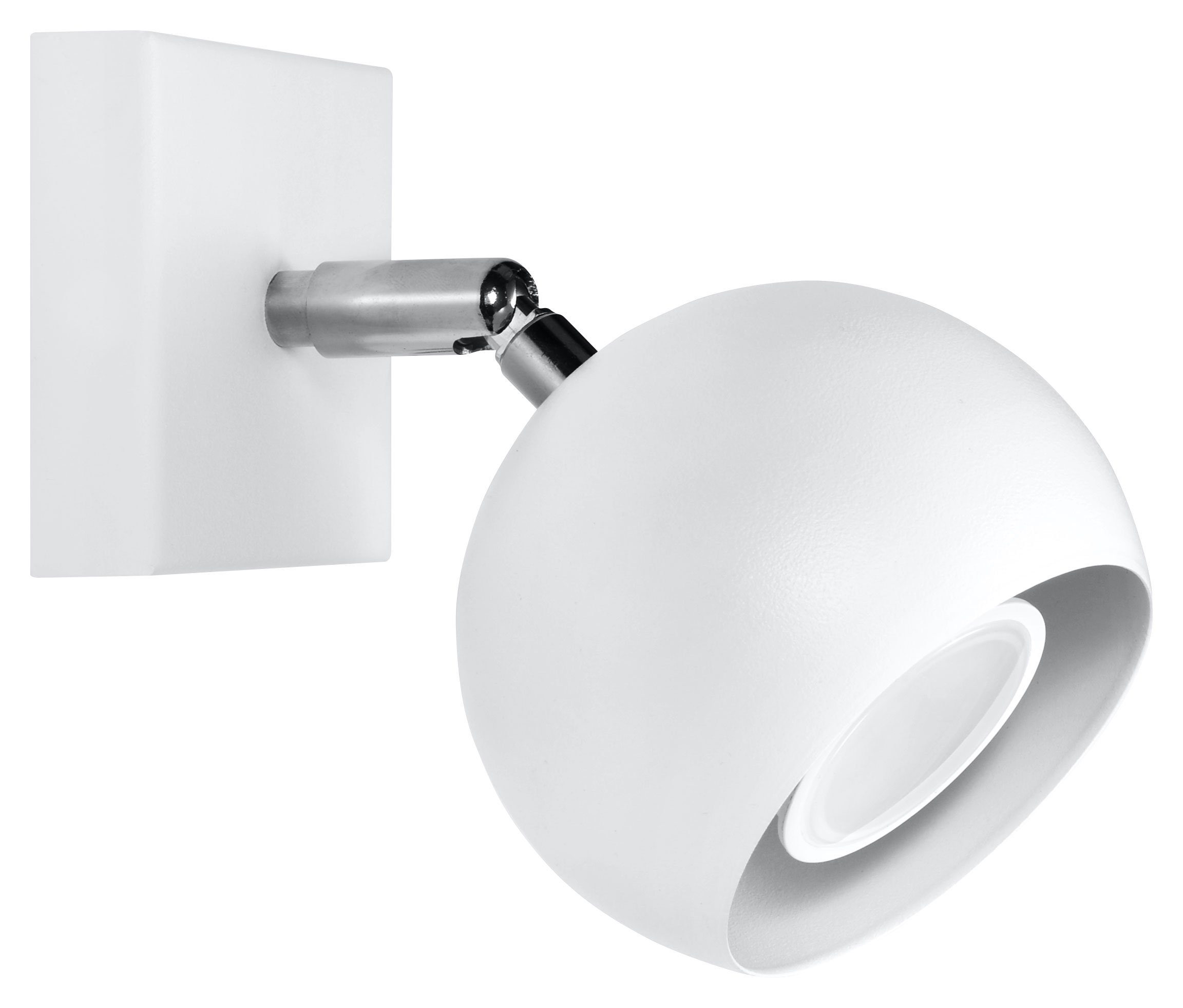 Weiß Wandstrahler Spot klein Licht-Erlebnisse Retro rund FAVONIA, GU10 Ø15cm Design Strahler Leuchtmittel, ohne