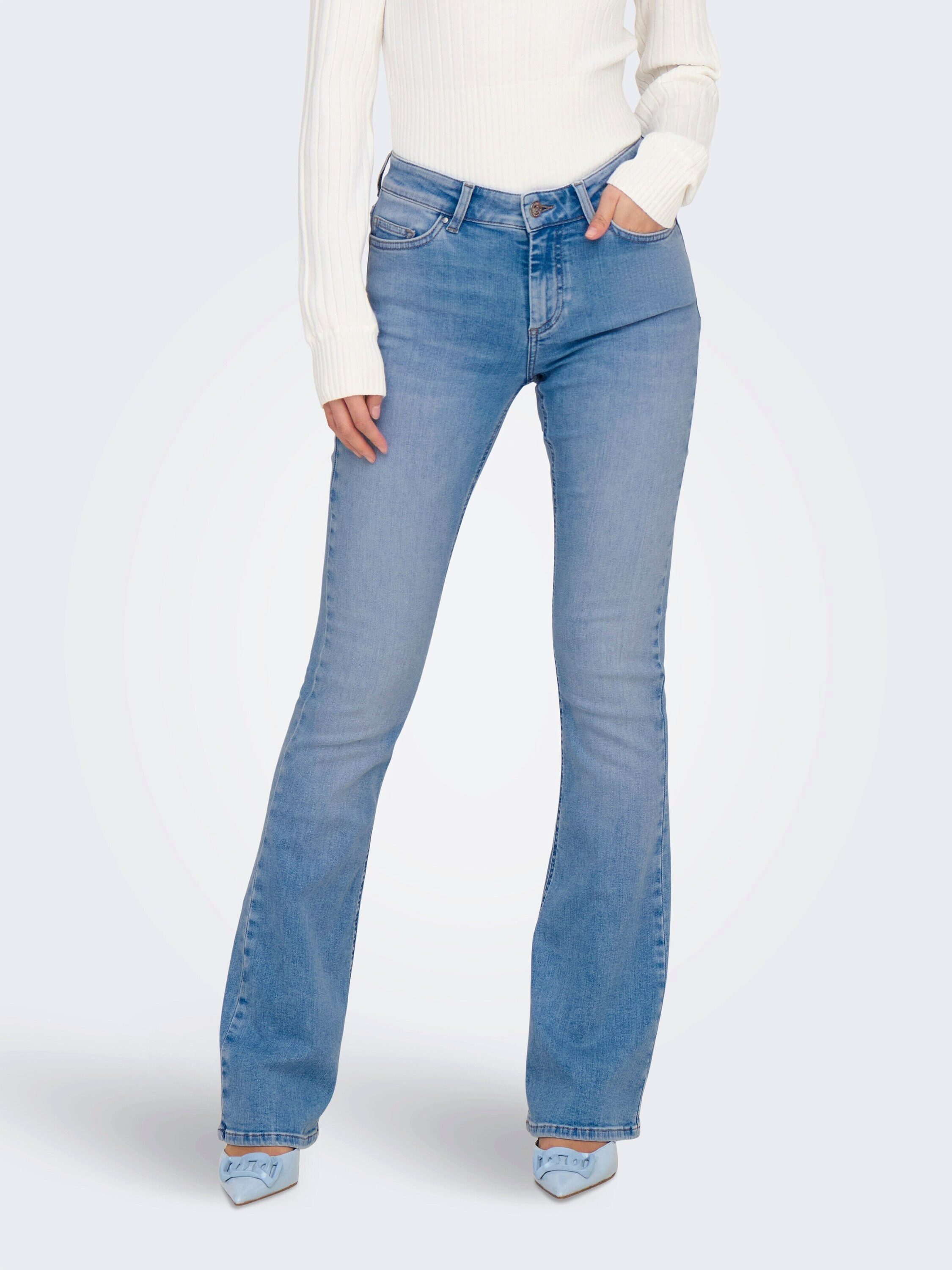 ONLY Bootcut-Jeans Blush (1-tlg) Plain/ohne Details