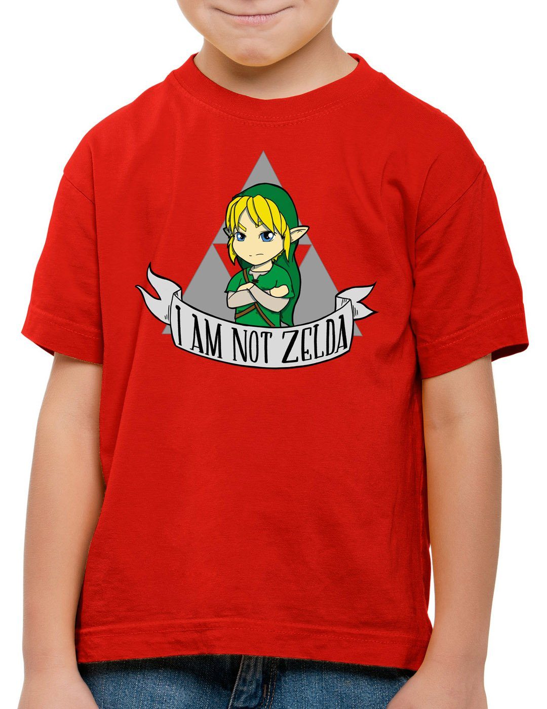 style3 Print-Shirt Kinder T-Shirt I am not Zelda link hyrule gamer rot