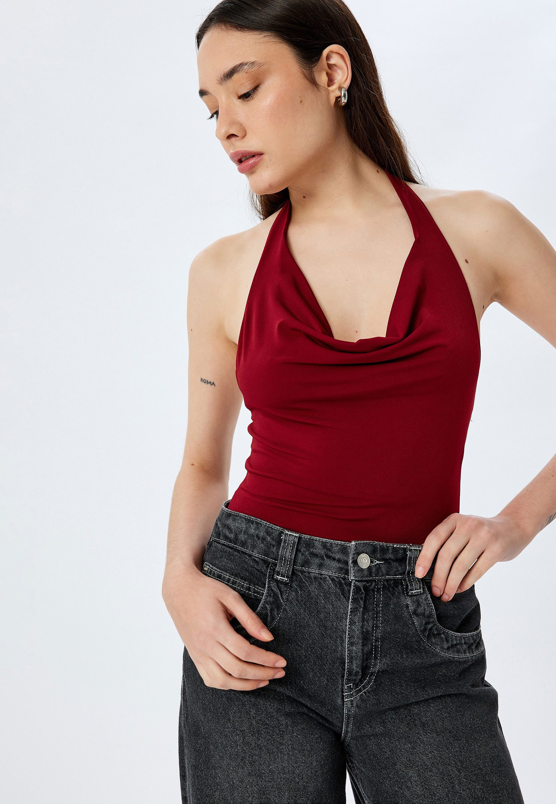 Koton Tanktop Degaje Kragen Ärmellos Tanktop