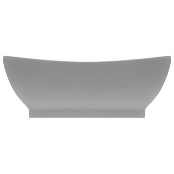 vidaXL Waschbecken Luxus-Waschbecken Überlauf Matt Hellgrau 58,5x39cm Keramik