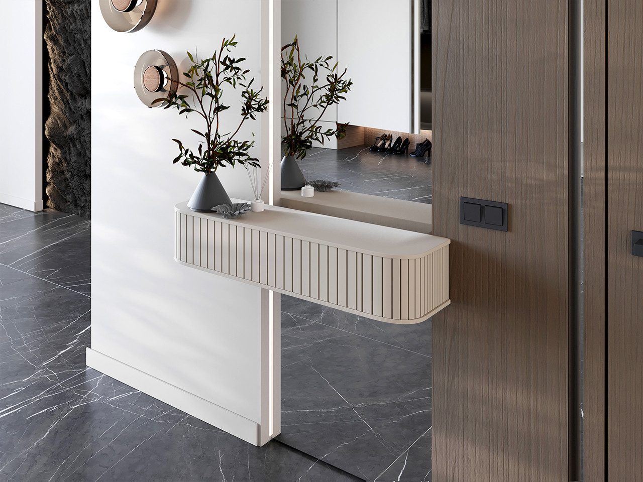 MOEBLINE Schminktisch Schminkkommode Hängeschrank für den Flur ZILLO kaschm günstig online kaufen