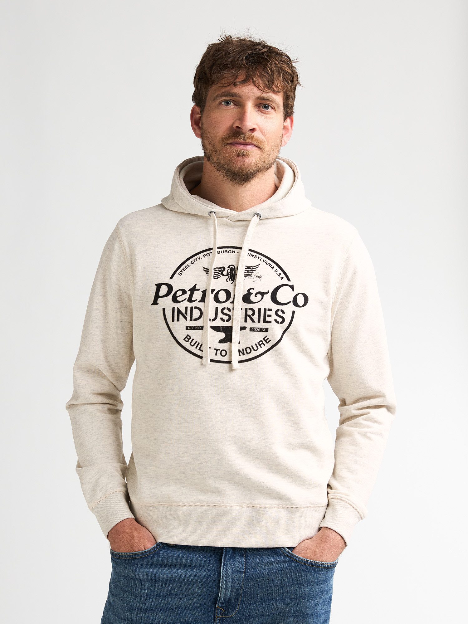 Petrol Industries Kapuzensweatshirt mit angesetzten Bündchen