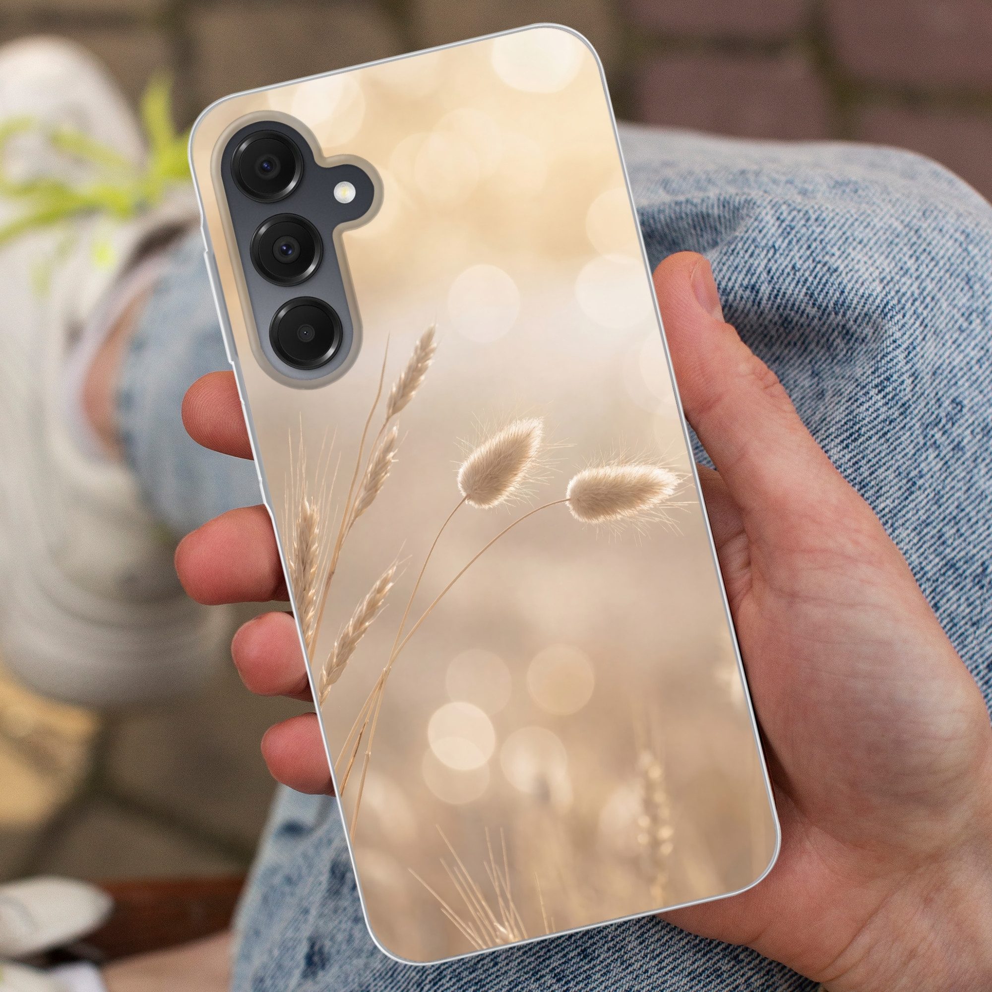 MuchoWow Handyhülle für Samsung Galaxy A16 5G Dunstschwanzgras - Grannenhaare - Sonnenlich, Phone Case, Silikon, Schutzhülle Dünn