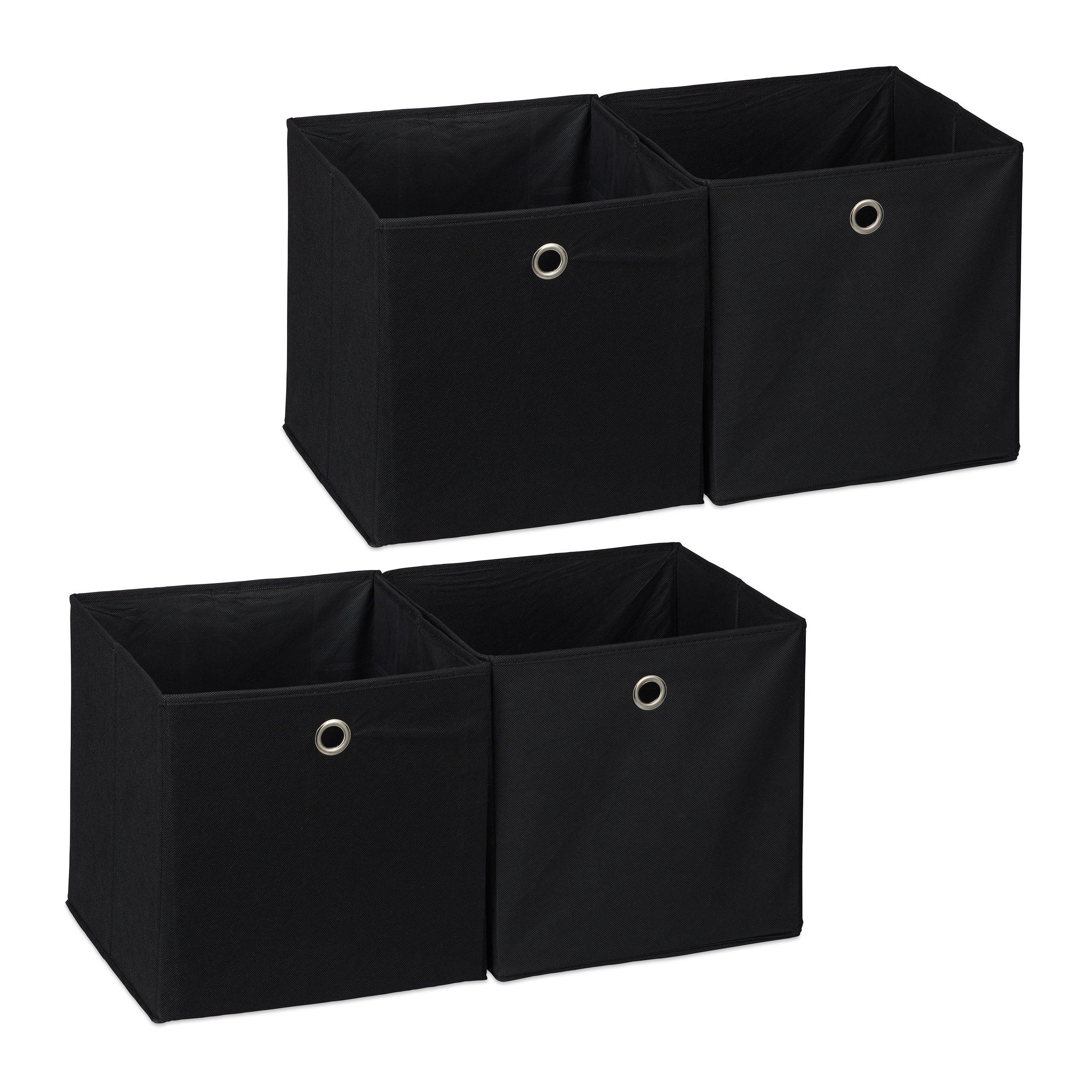 relaxdays Aufbewahrungsbox 4 x Aufbewahrungsbox Stoff günstig online kaufen