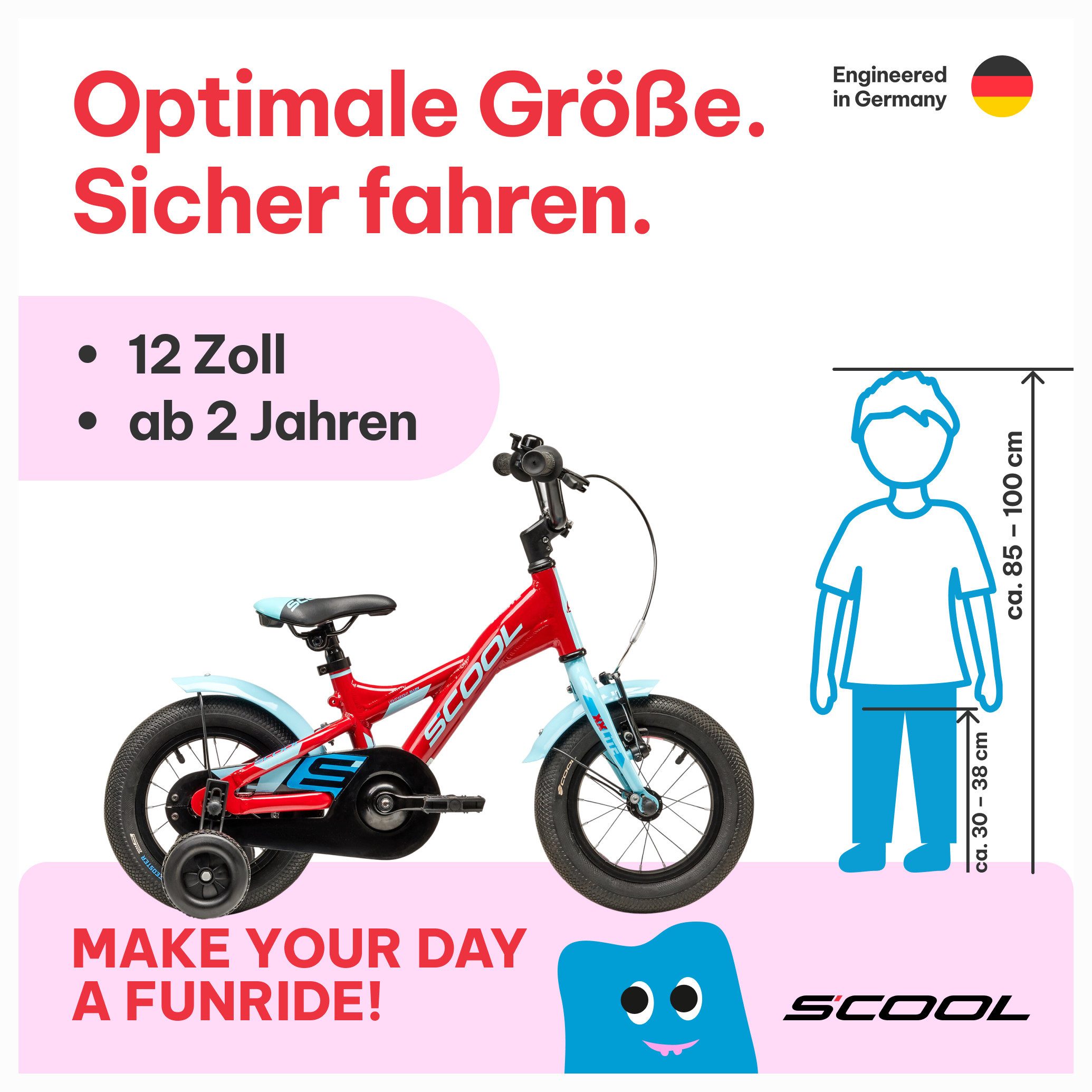 S’COOL Kinderfahrrad XXlite, 1 Gang, 12 / 16 / 18 Zoll