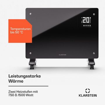 Klarstein Heizstrahler Bornholm Smart 1500, 1500 W, Heizung Elektrische Heizstrahler Badezimmer Küche Wifi LED Schwarz