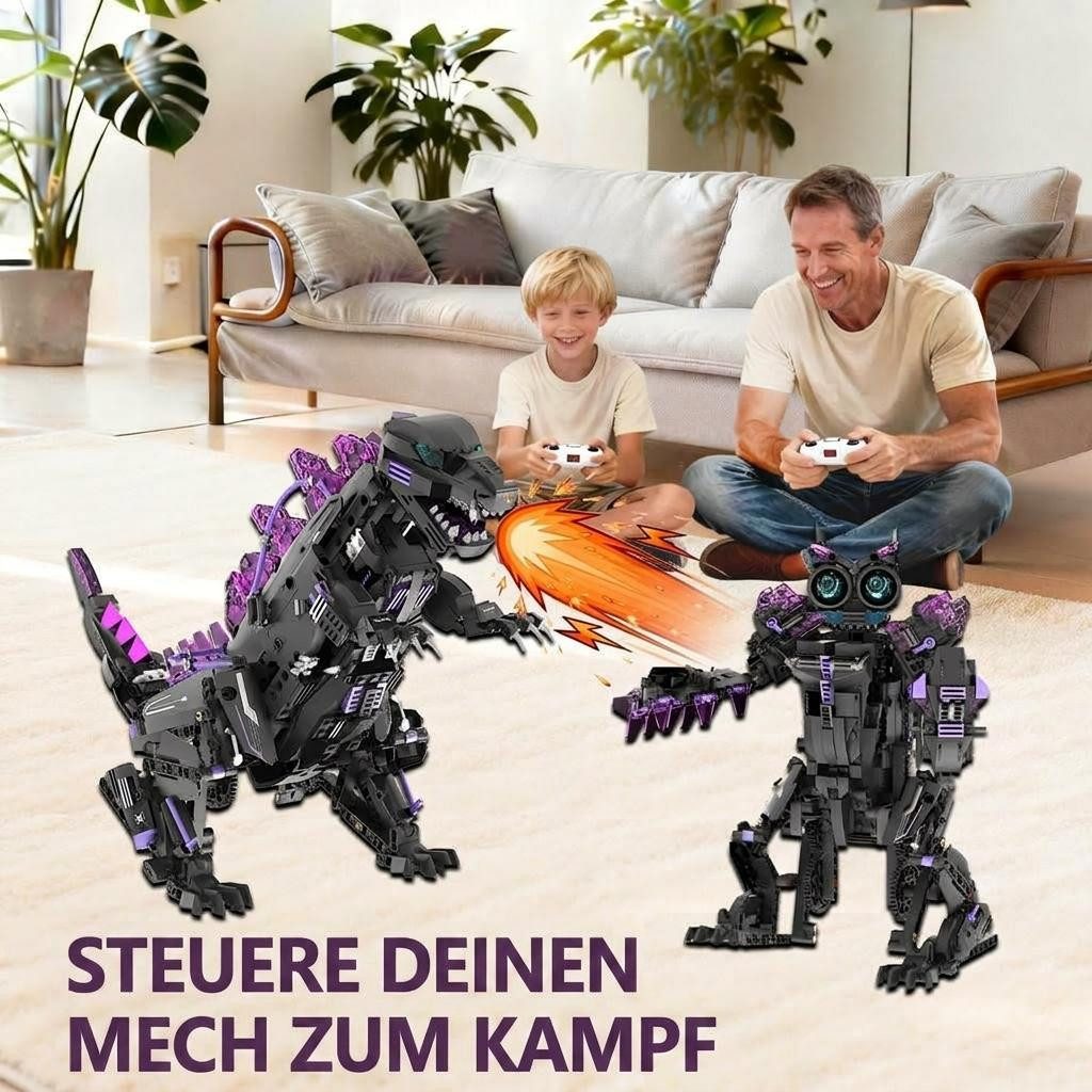 GarveeMore Lernspielzeug 5-in-1 Programmierbarer Dinosaurier Roboter Bausatz