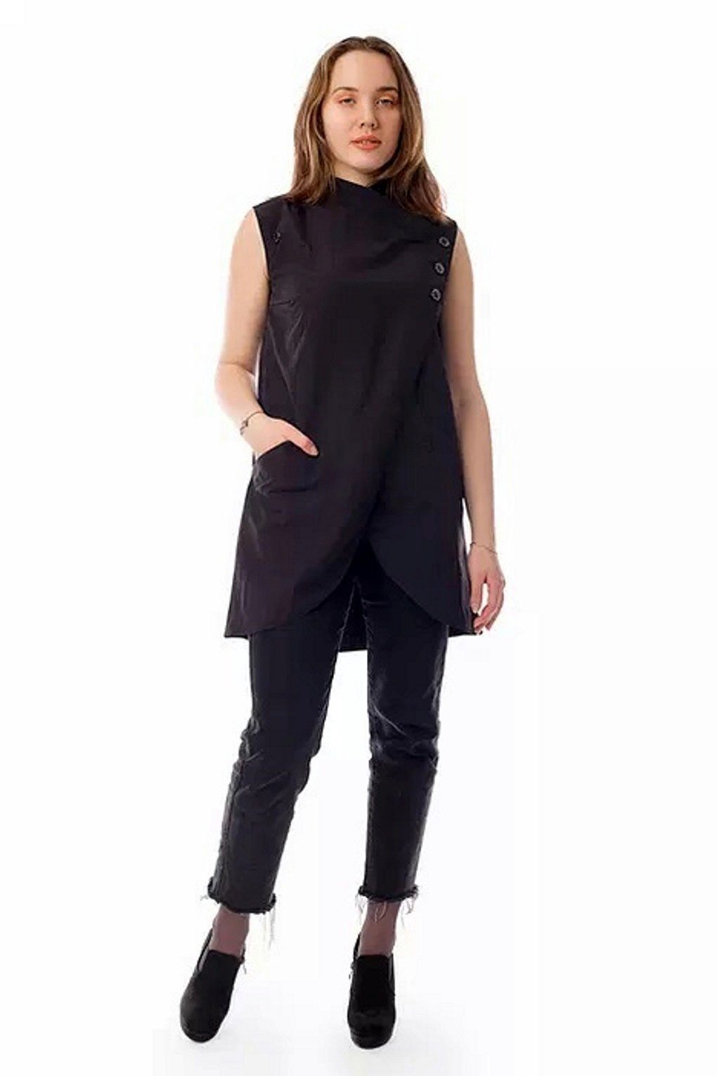 Kittelschürze Kasack Tunic mit asymmetrischen Schnitt