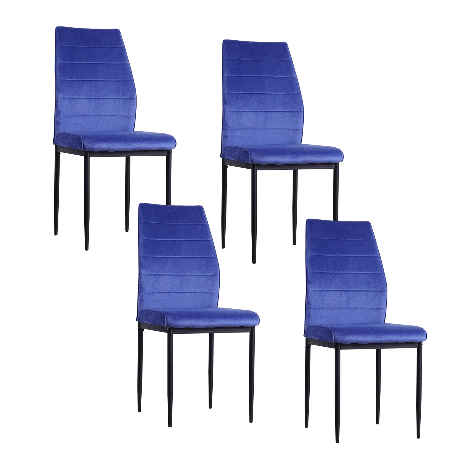 HTI-Living Polsterstuhl Esszimmerstuhl Madison Velvet 4er-Set Blau (Set, 4 St), Polsterstuhl Samt