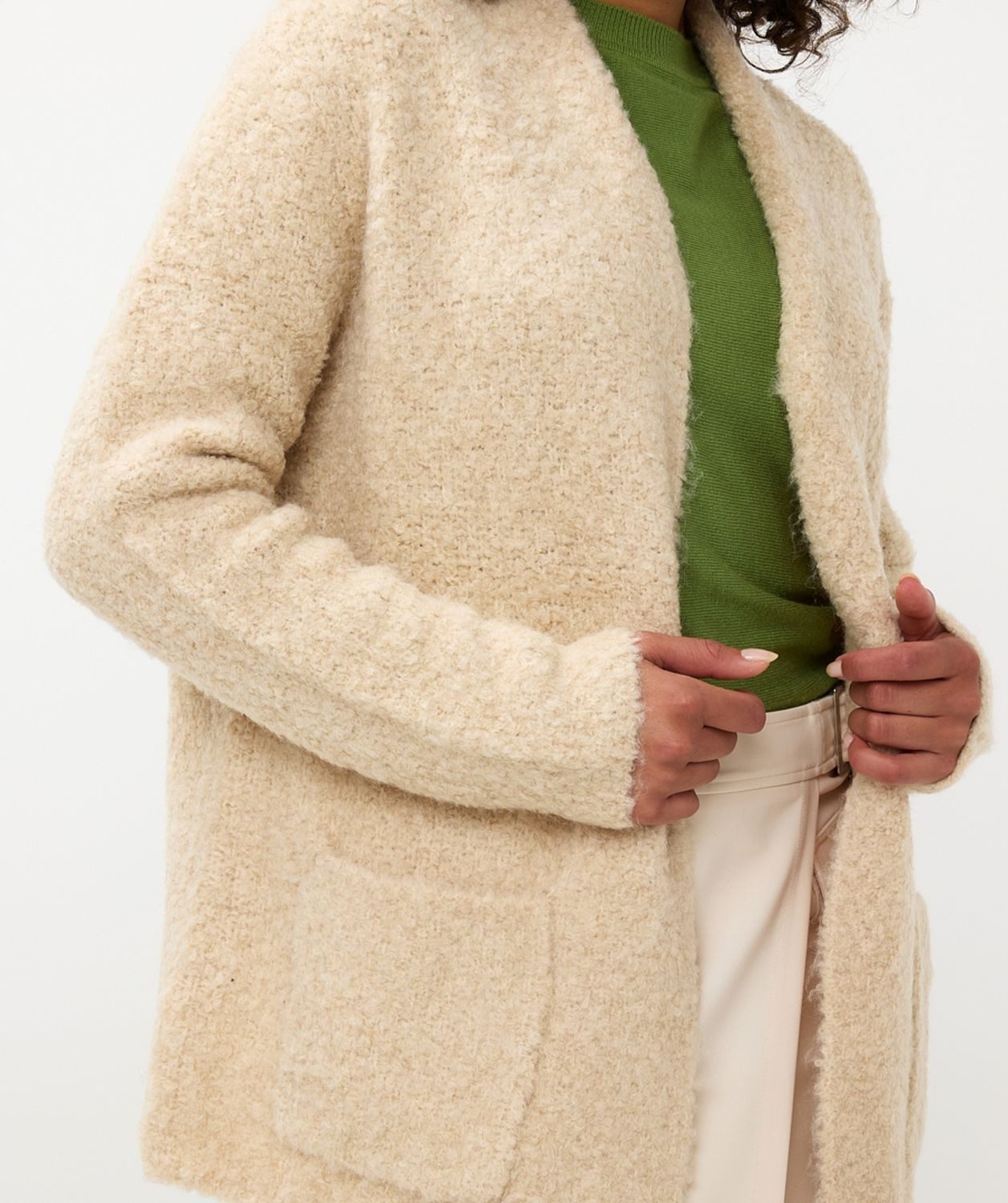 Esqualo Strickjacke Esqualo Cardigan Boucle off white günstig online kaufen
