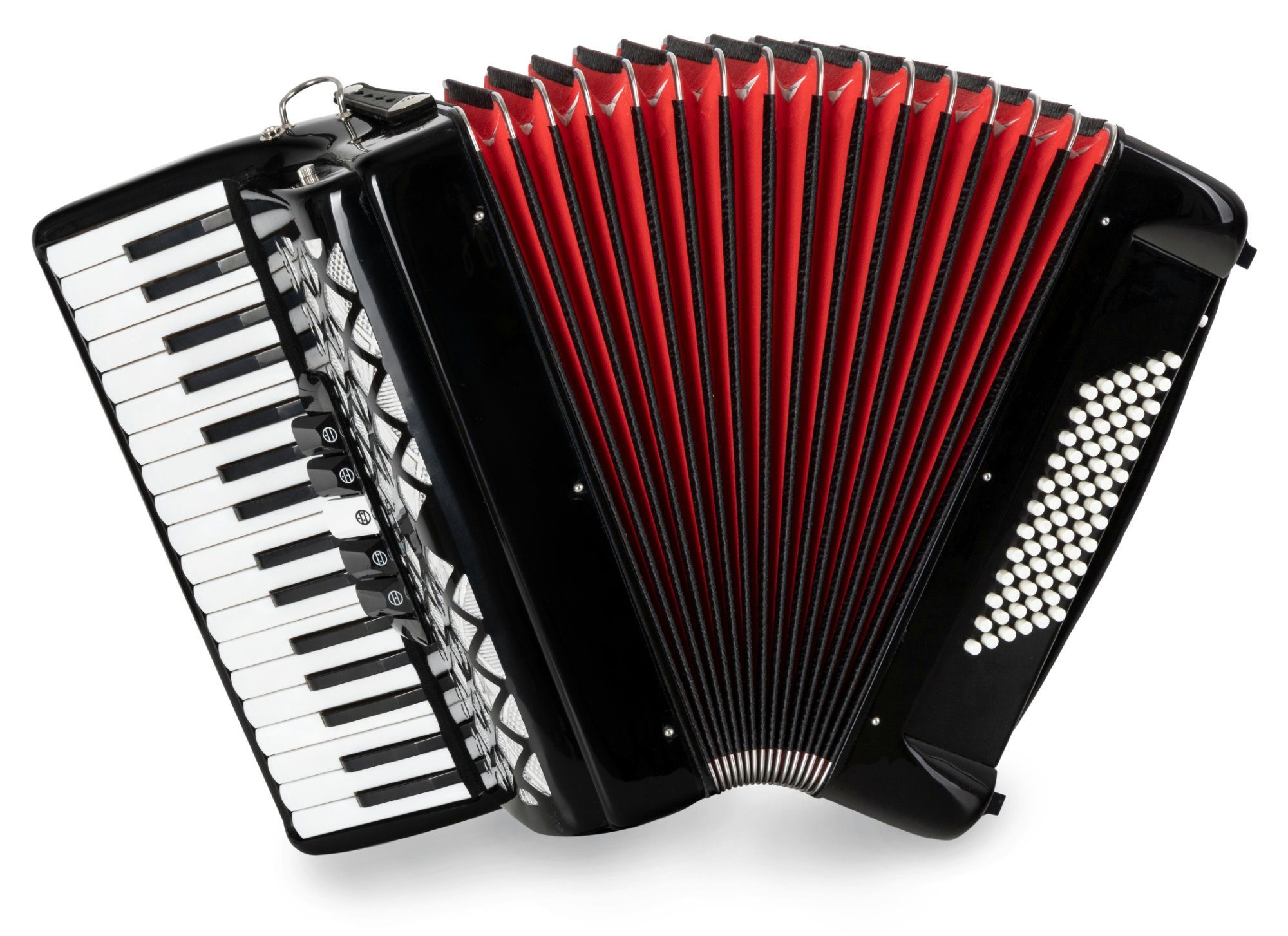 Classic Cantabile Knopf-Akkordeon "Secondo V" - 72 Bass Tastenakkordeon - 3-chörig - 34 Diskanttasten (Kompakt-Set, Inkl. Tasche und Tragegurte), mit Riemen & Rucksack-Tasche