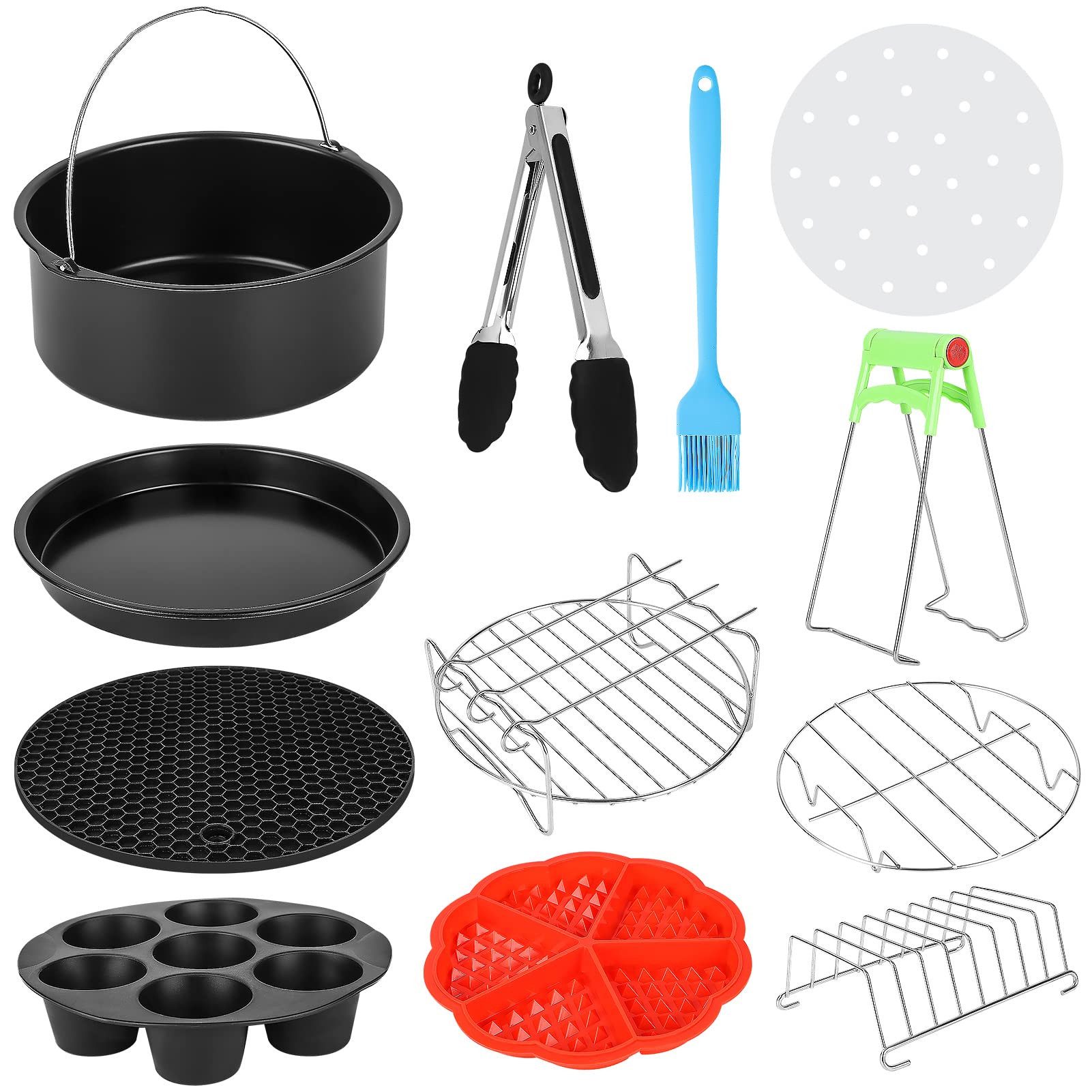 Youyijia Küchenmaschinen Zubehör-Set 15STK Heißluftfritteuse Zubehör Set air Fryer Accessories Zubehörset