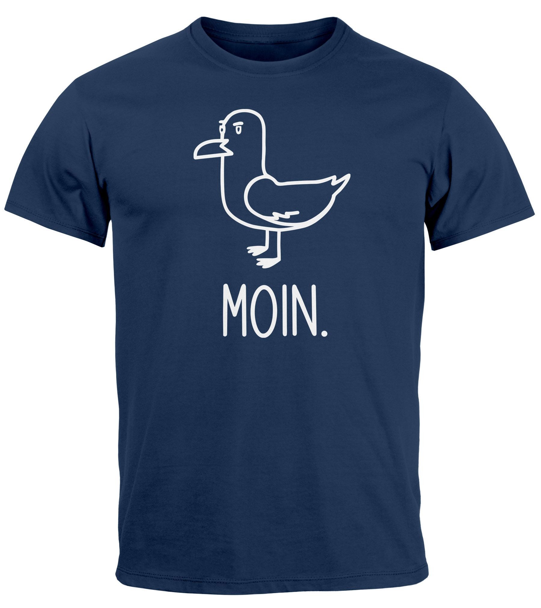MoonWorks Print-Shirt Herren T-Shirt Frontprint Moin günstig online kaufen