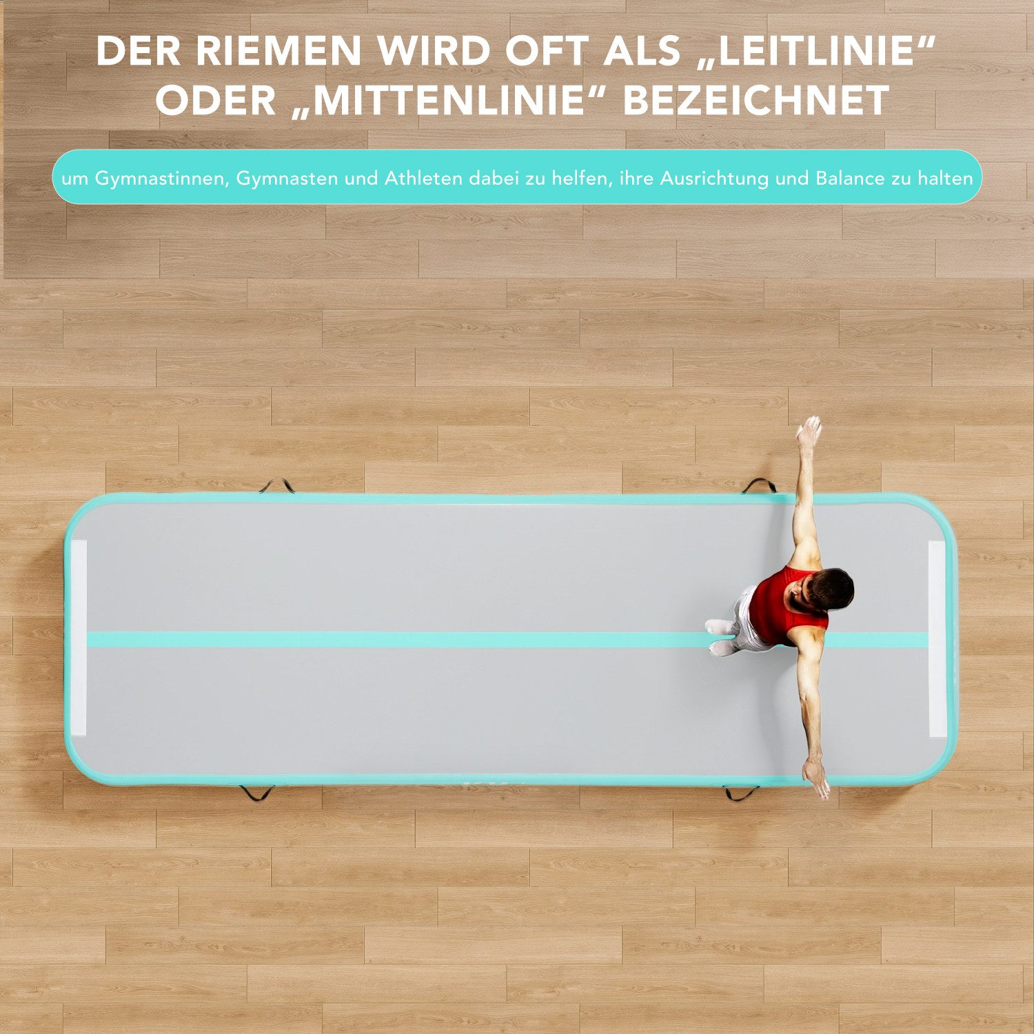 kehot Gymnastikmatte Aufblasbare Turnmatte mit Elektropumpe – Gymnastikmatte 3m (Luftmatte für Training, Yoga, Cheerleading & Zuhause, 600W Elektrische Pumpe, 10 cm Dick, Robust & Rutschfest), Robustes Kunststoffmaterial, Tragbar mit Tasche, für Kinder,Erwachsene