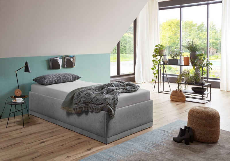 Westfalia Schlafkomfort Polsterbett »Texel«, Komforthöhe mit Zierkissen, inkl. Bettkasten bei Ausführung mit Matratze