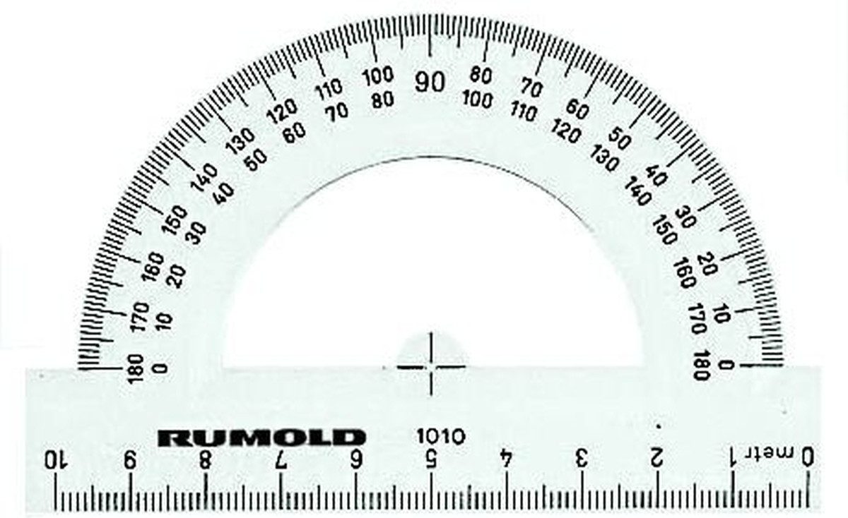 Rumold Geodreieck Winkelmesser 180 Grad transparent 10 cm