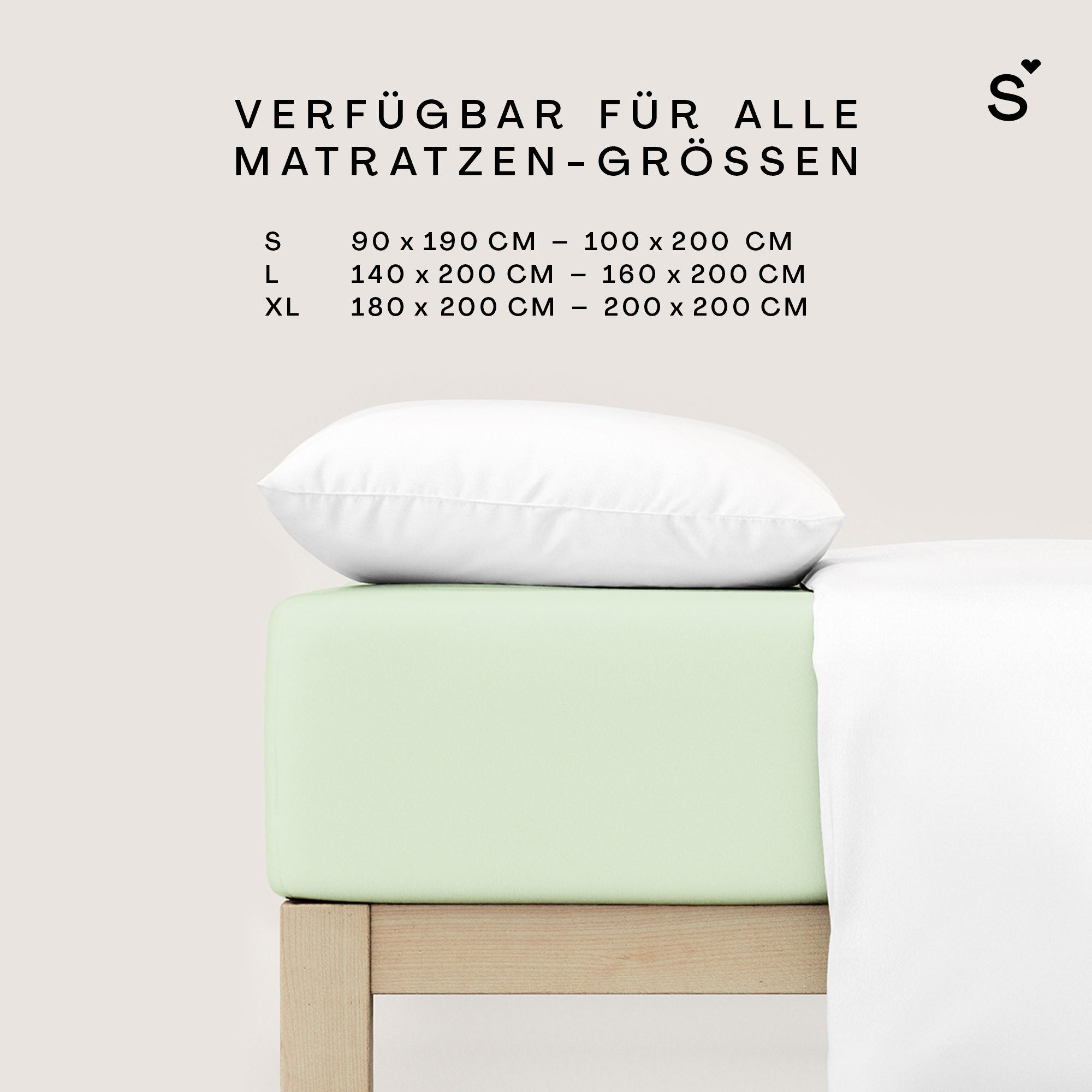 Schlafgut Spannbettlaken Basic Cotton Bettlaken, 160 g/m², 100% Baumwolle, Spannbetttuch, Jersey, Gummizug: rundum, (1 Stück), Spannbettlaken bis 20 cm Matratze – Bild 4 von 5