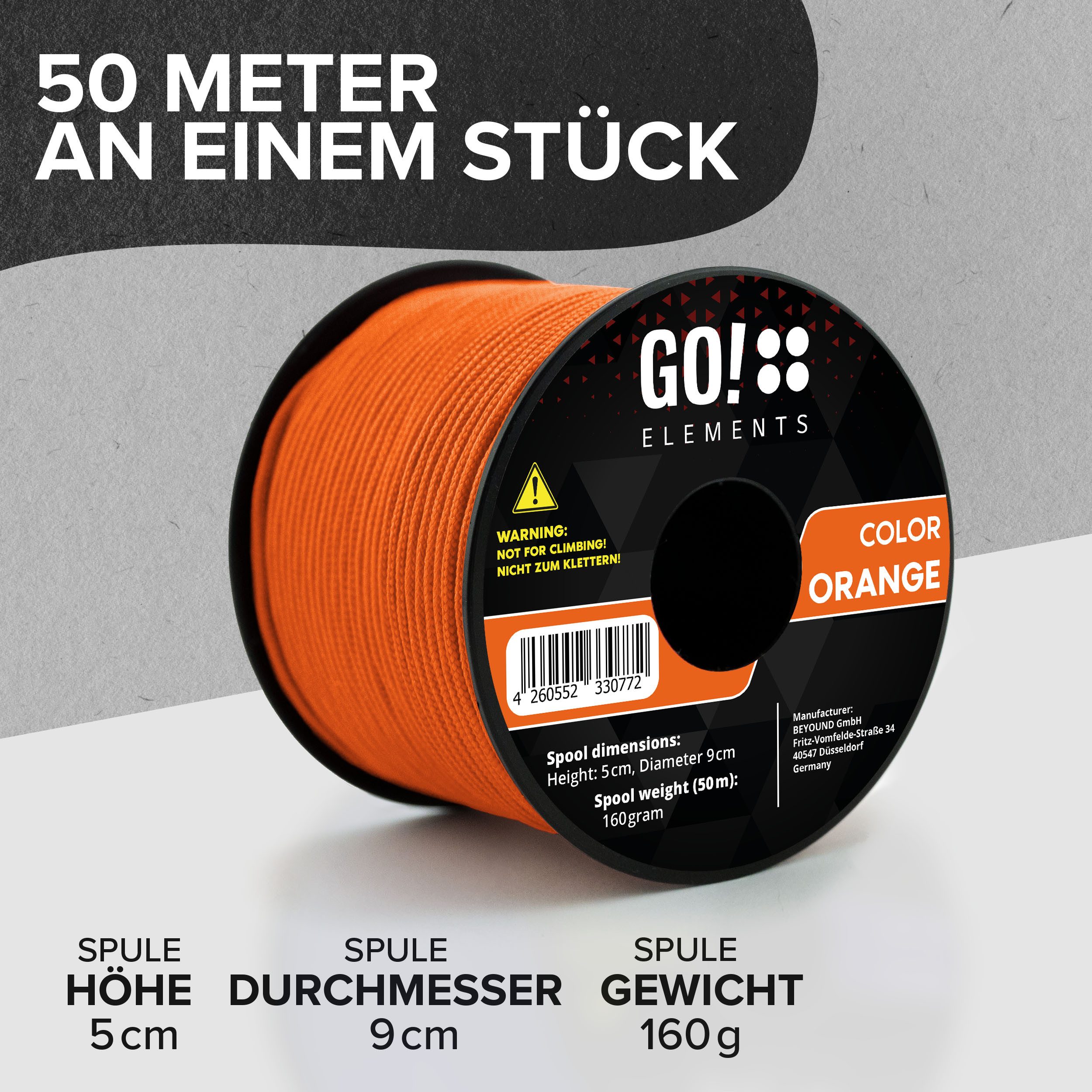 GO!elements Paracord 100 - 2mm Seil, Paracord 100 aus reißfester Nylonschnu günstig online kaufen