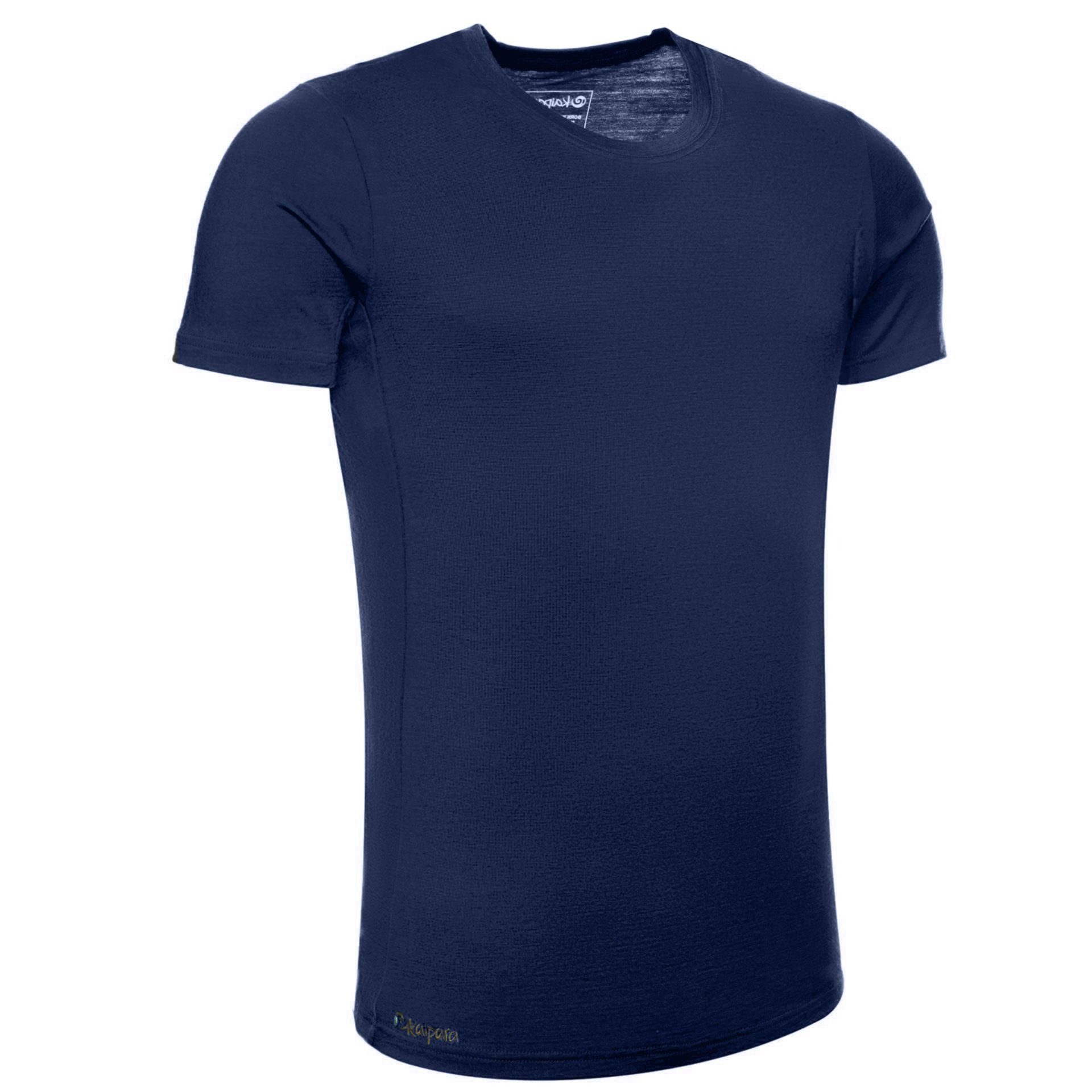(1-tlg) Shirt Kurzarm Marine Slimfit Merinowolle Sportswear Rundhalsshirt - Herren Merino Germany Made Merino 150 in reiner Kaipara aus